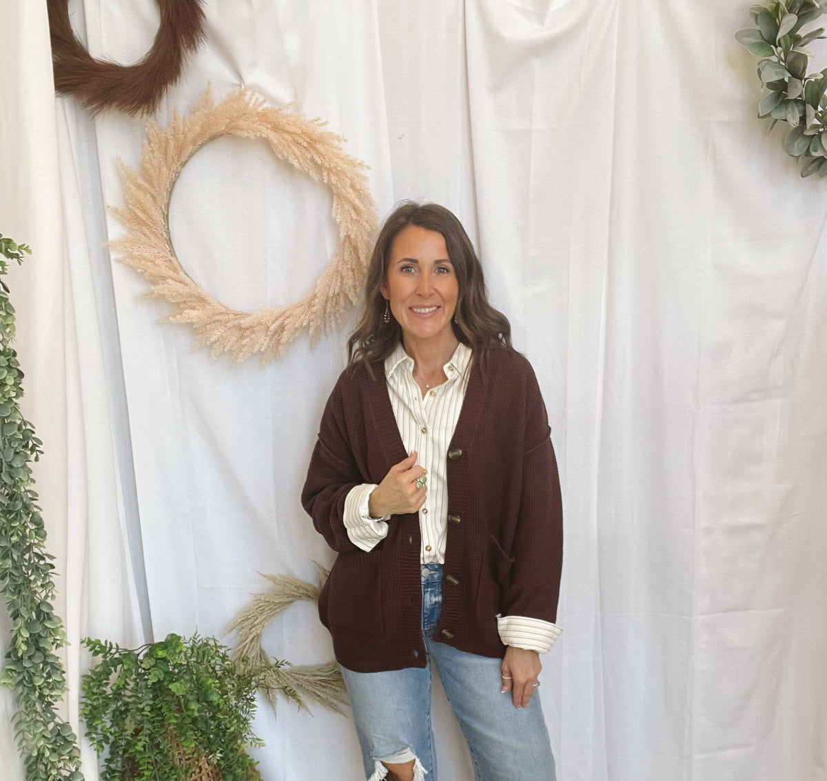 Callie Knit Cardigan-Dark Brown-Cardigans-hyfve-The Silo Boutique, Women's Fashion Boutique Located in Warren and Grand Forks North Dakota