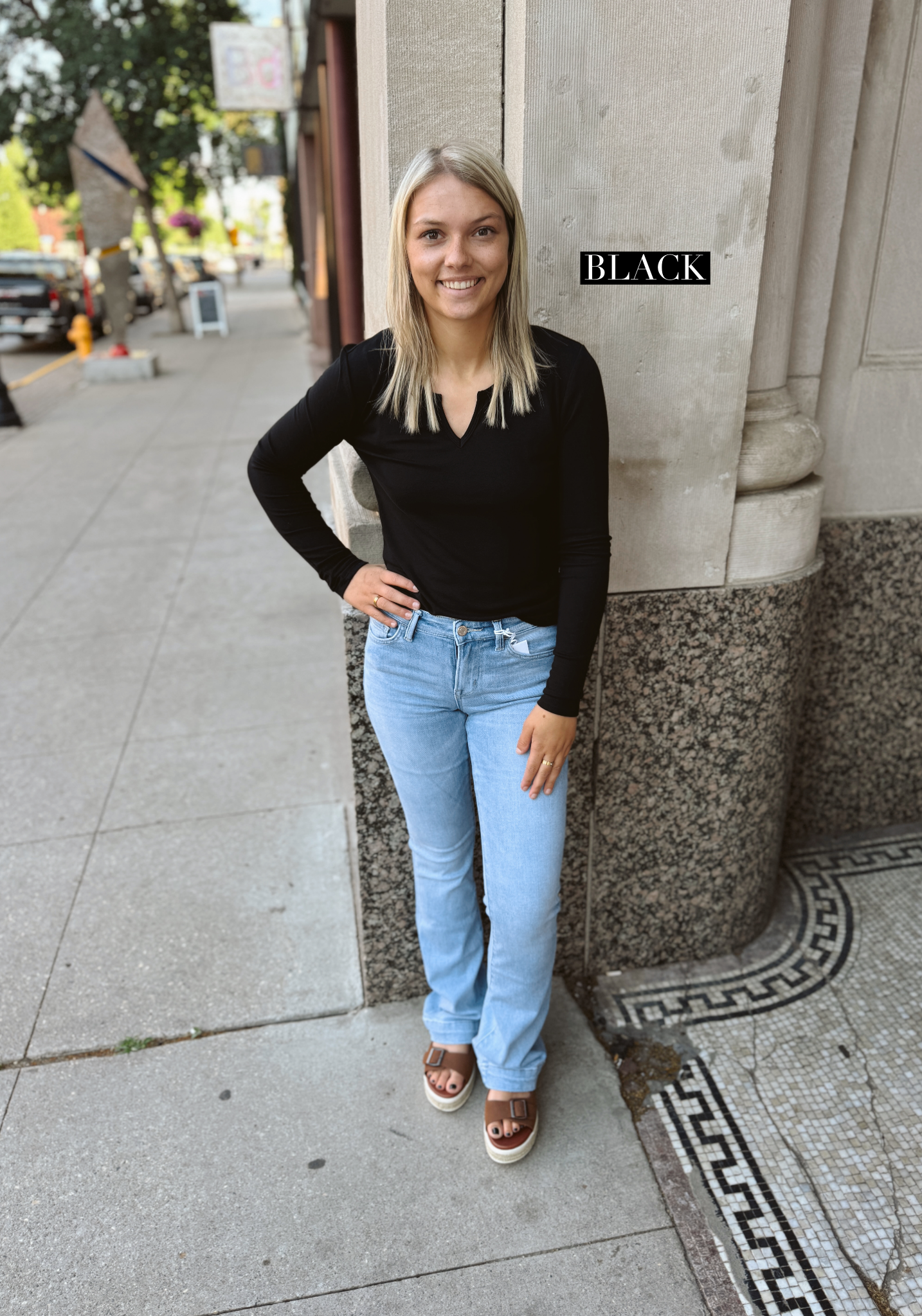 Cool Ultra Soft Notched Long Sleeve Top-Long Sleeve Tops-be cool-The Silo Boutique, Women's Fashion Boutique Located in Warren and Grand Forks North Dakota