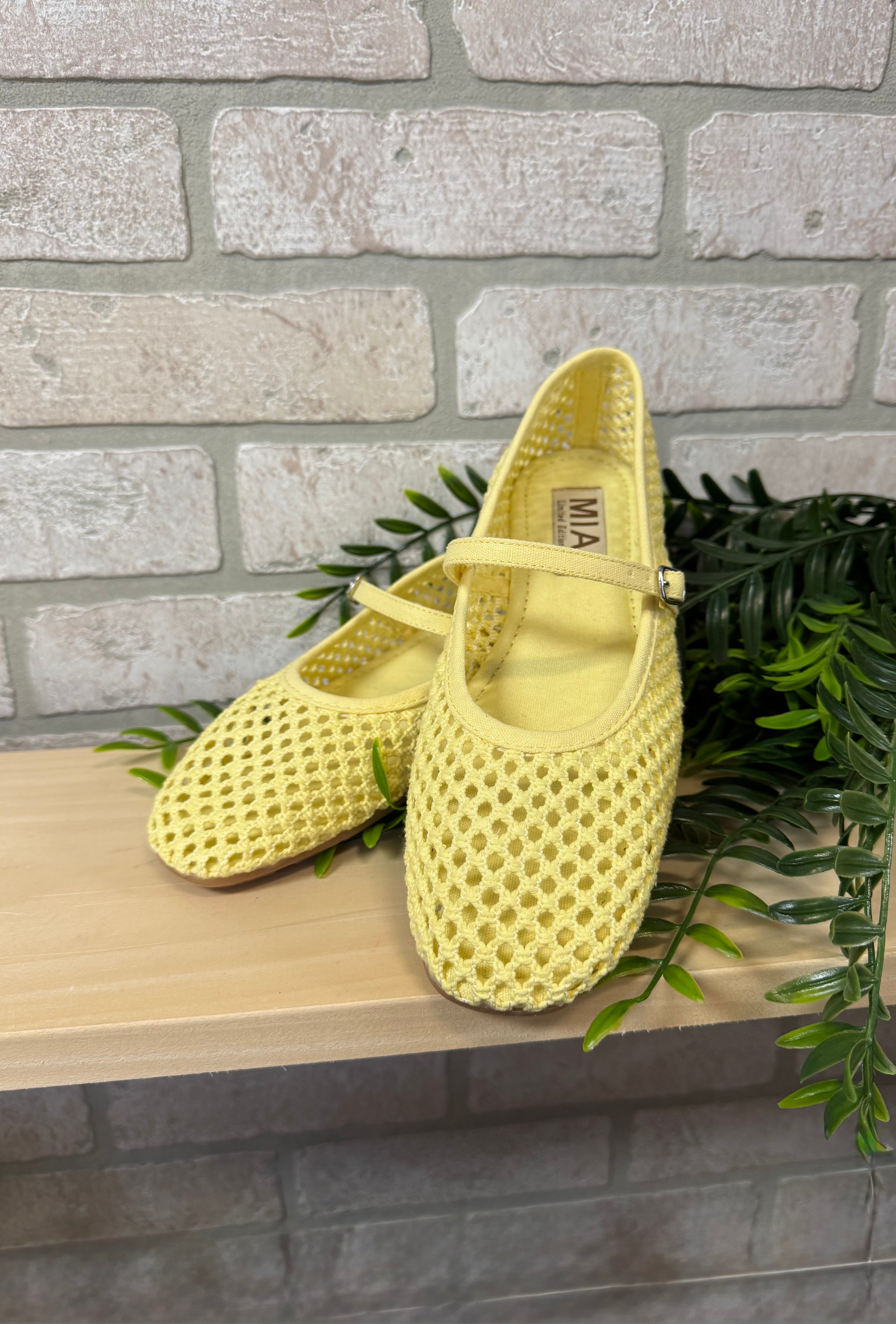 MIA Kora Yellow Flats-Shoes-MIA-The Silo Boutique, Women's Fashion Boutique Located in Warren and Grand Forks North Dakota