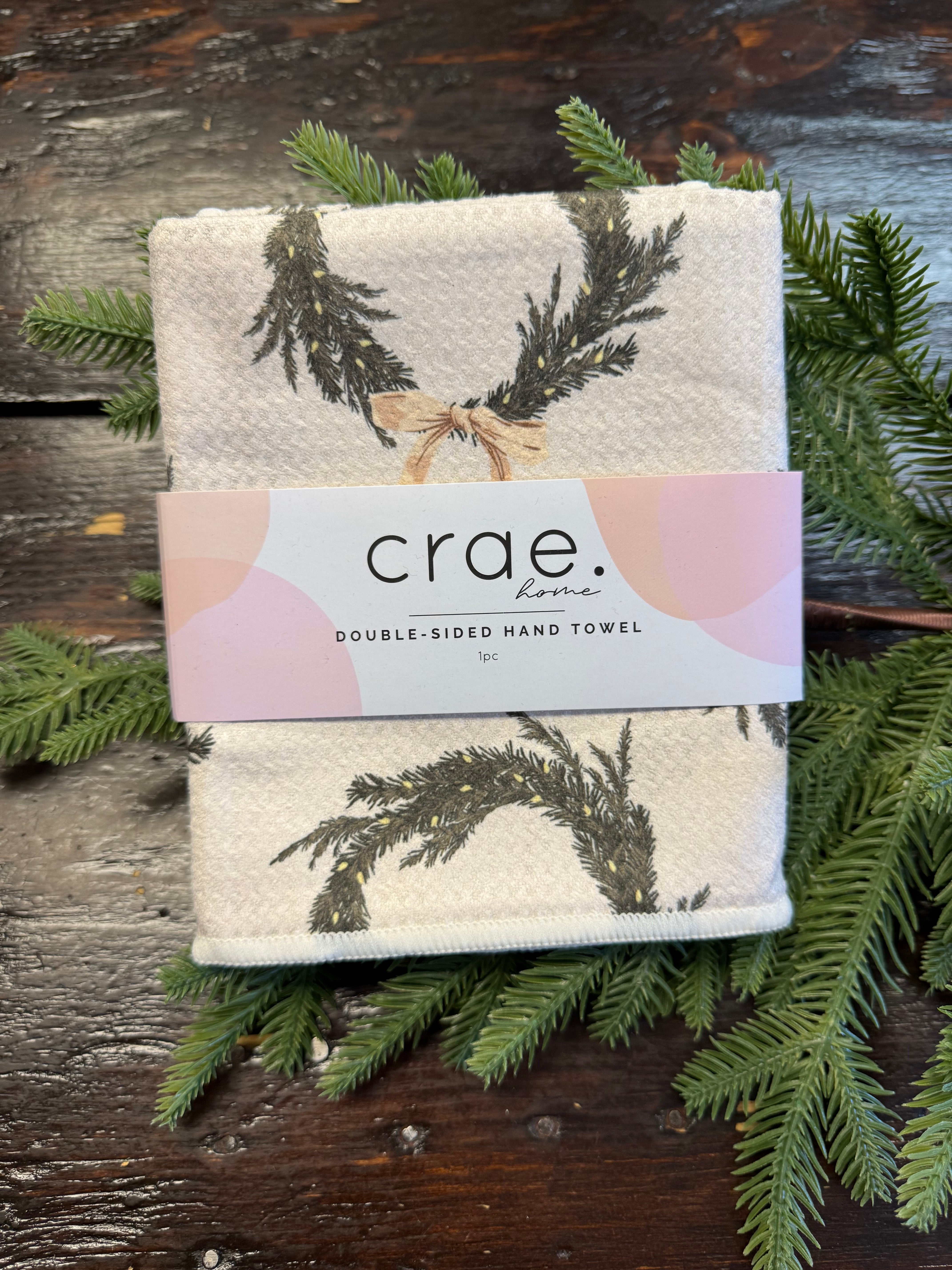 Wreath Hand Towel-Tea Towels-crae-The Silo Boutique, Women's Fashion Boutique Located in Warren and Grand Forks North Dakota