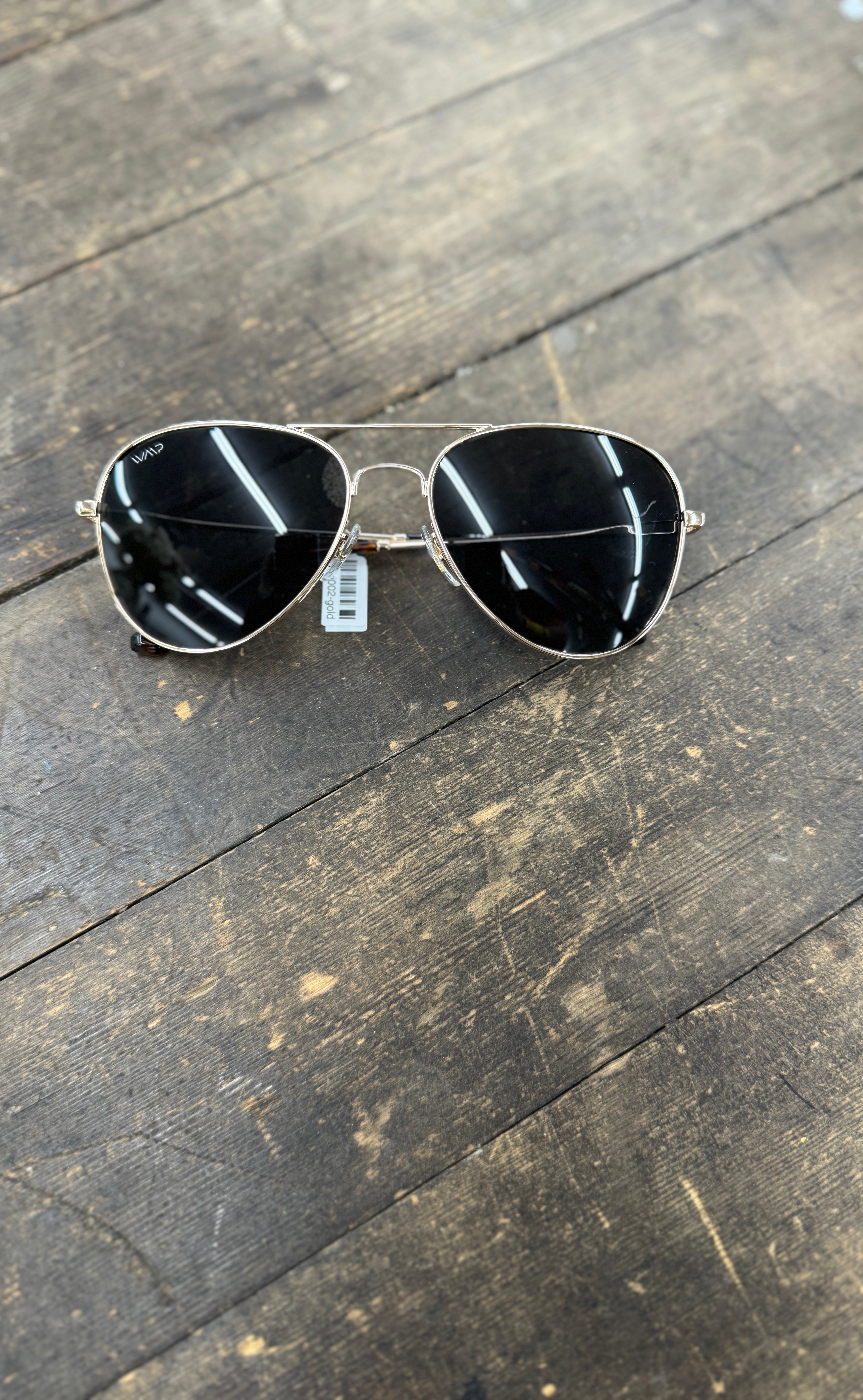WMP Gold Frame Aviator Sunglasses-Sunglasses-wmp-The Silo Boutique, Women's Fashion Boutique Located in Warren and Grand Forks North Dakota