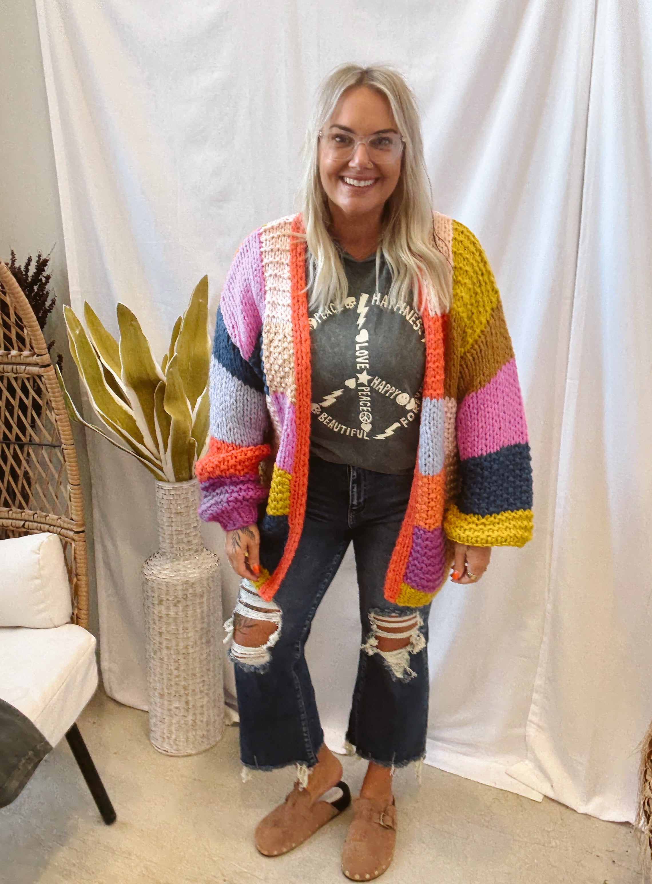 Sadie Sage Electric Cardigan-Cardigans-sadie sage-The Silo Boutique, Women's Fashion Boutique Located in Warren and Grand Forks North Dakota
