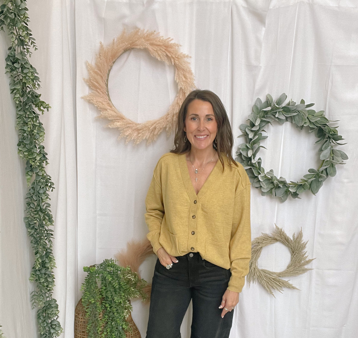 Be Cool Double Layered Cardigan-Dijon-Cardigans-be cool-The Silo Boutique, Women's Fashion Boutique Located in Warren and Grand Forks North Dakota