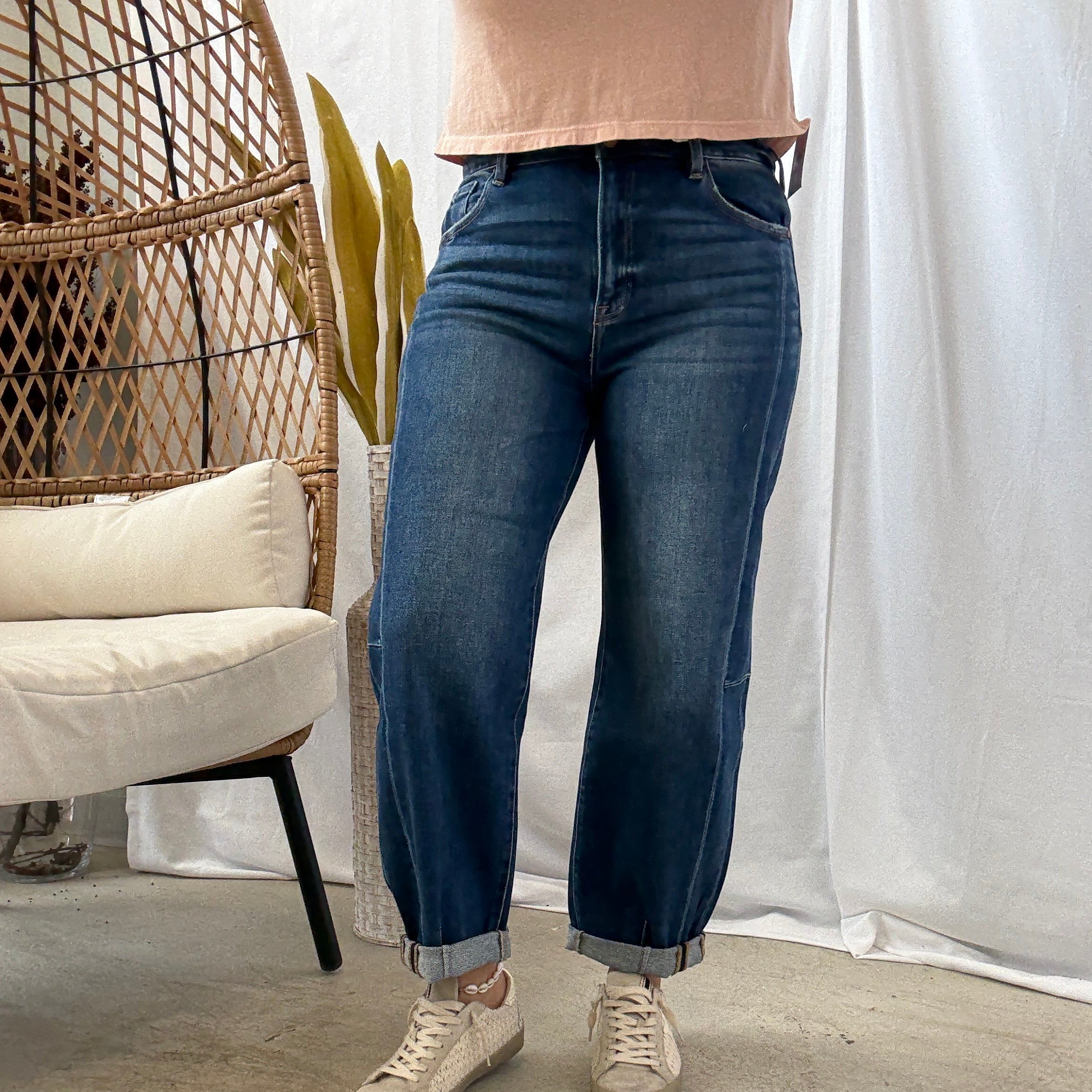 Risen Dark Barrel Jeans-Final Sale-Jeans-risen-The Silo Boutique, Women's Fashion Boutique Located in Warren and Grand Forks North Dakota