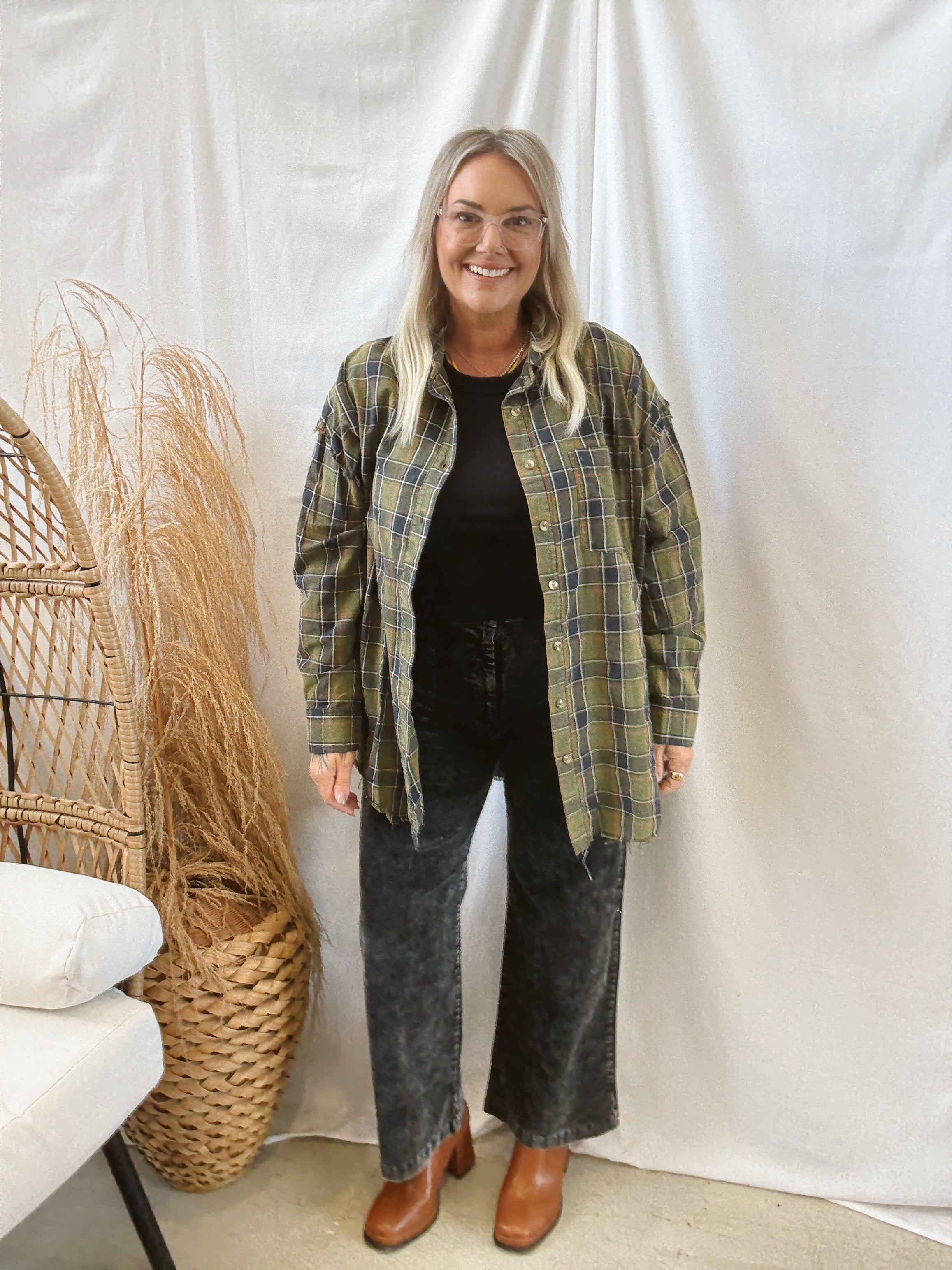 Washed Black Corduroy Trouser Pants-Pants-mystree-The Silo Boutique, Women's Fashion Boutique Located in Warren and Grand Forks North Dakota