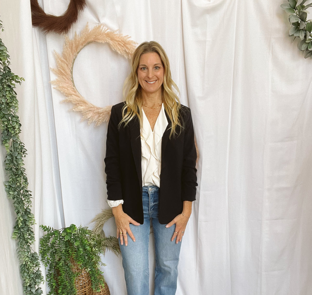 Vera Black Blazer-Blazers-Zenana-The Silo Boutique, Women's Fashion Boutique Located in Warren and Grand Forks North Dakota