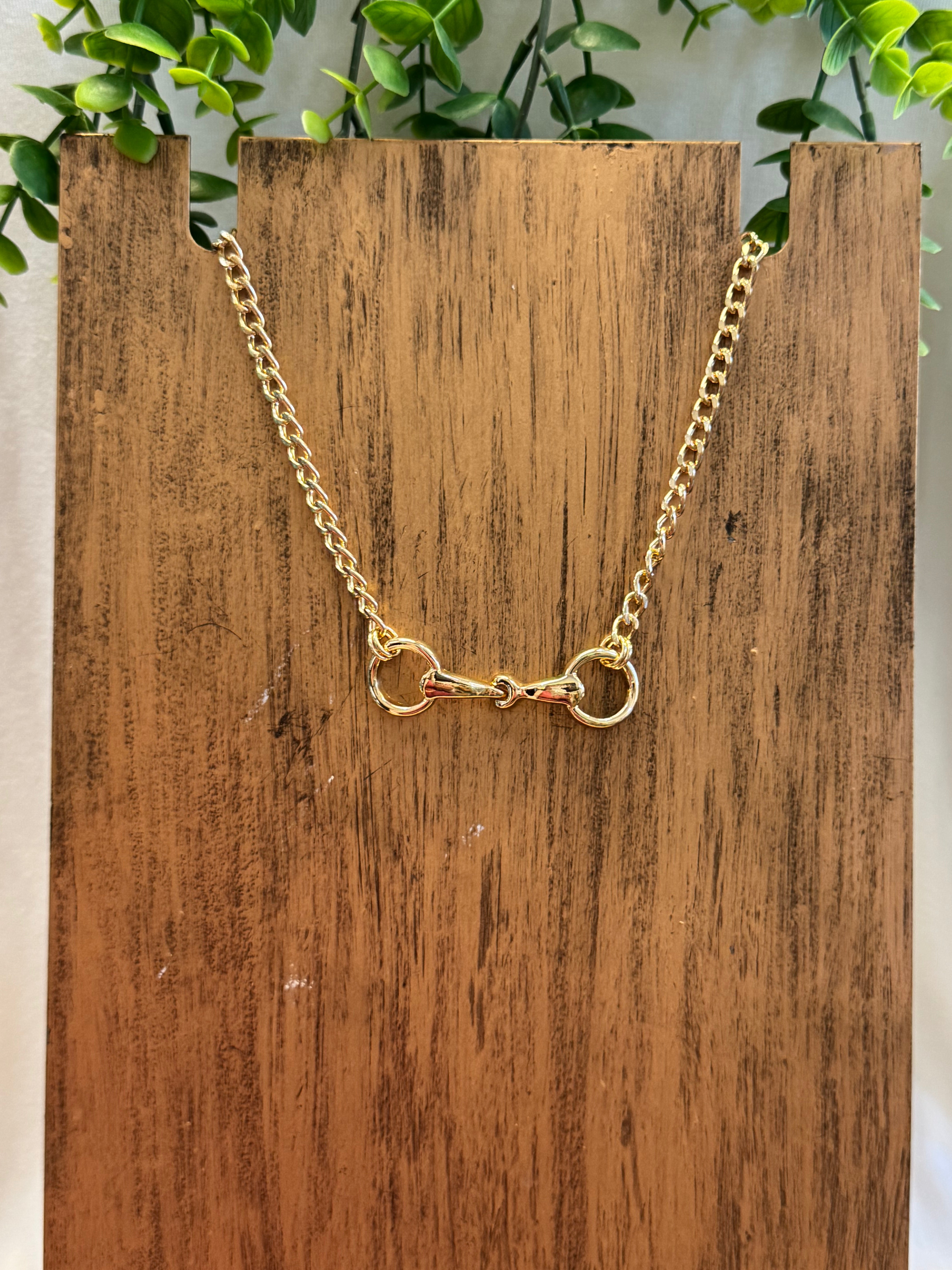 Rosie Gold Horse Bit Necklace-Necklaces-Dallas Market-The Silo Boutique, Women's Fashion Boutique Located in Warren and Grand Forks North Dakota