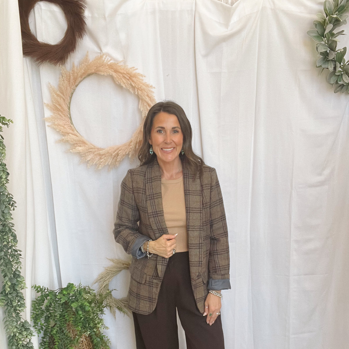 Jane Wide Tuck Pants-Brown-sweatpants-jade by jane-The Silo Boutique, Women's Fashion Boutique Located in Warren and Grand Forks North Dakota