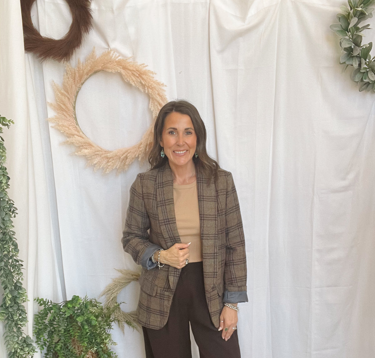 Jane Wide Tuck Pants-Brown-sweatpants-jade by jane-The Silo Boutique, Women's Fashion Boutique Located in Warren and Grand Forks North Dakota
