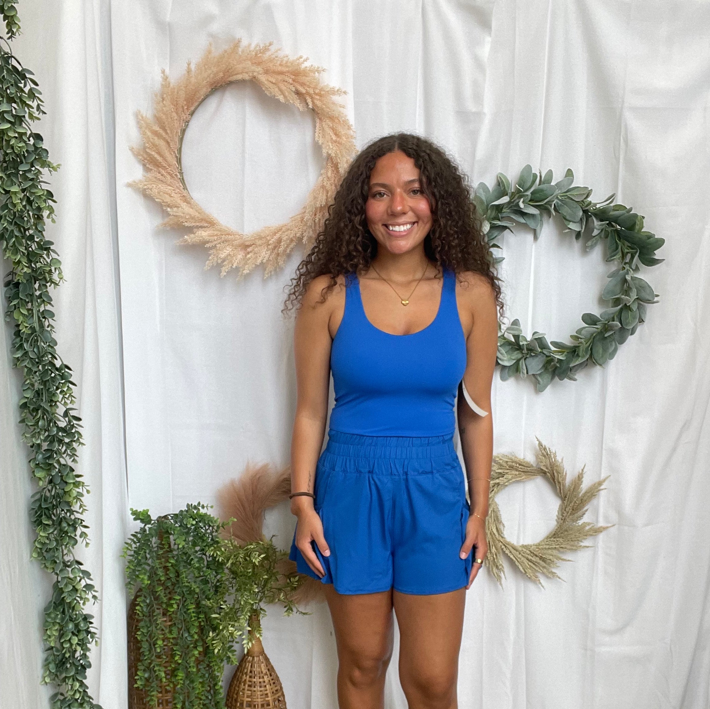 Flounce and Flow Romper-Royal-Jumpsuits & Rompers-mono b-The Silo Boutique, Women's Fashion Boutique Located in Warren and Grand Forks North Dakota