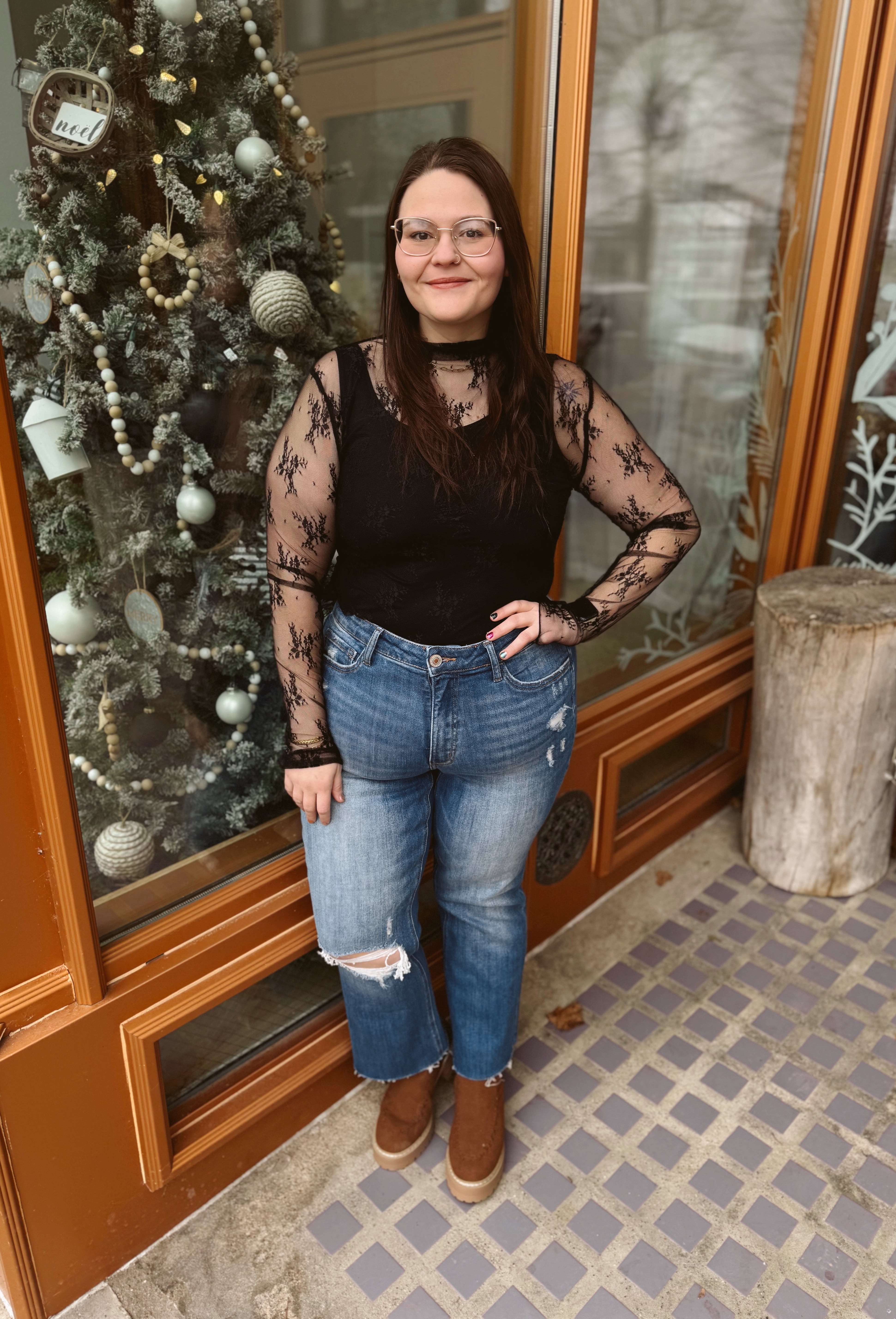 So Sweet Lace Long Sleeve Top-Long Sleeve Tops-sweet genisis-The Silo Boutique, Women's Fashion Boutique Located in Warren and Grand Forks North Dakota