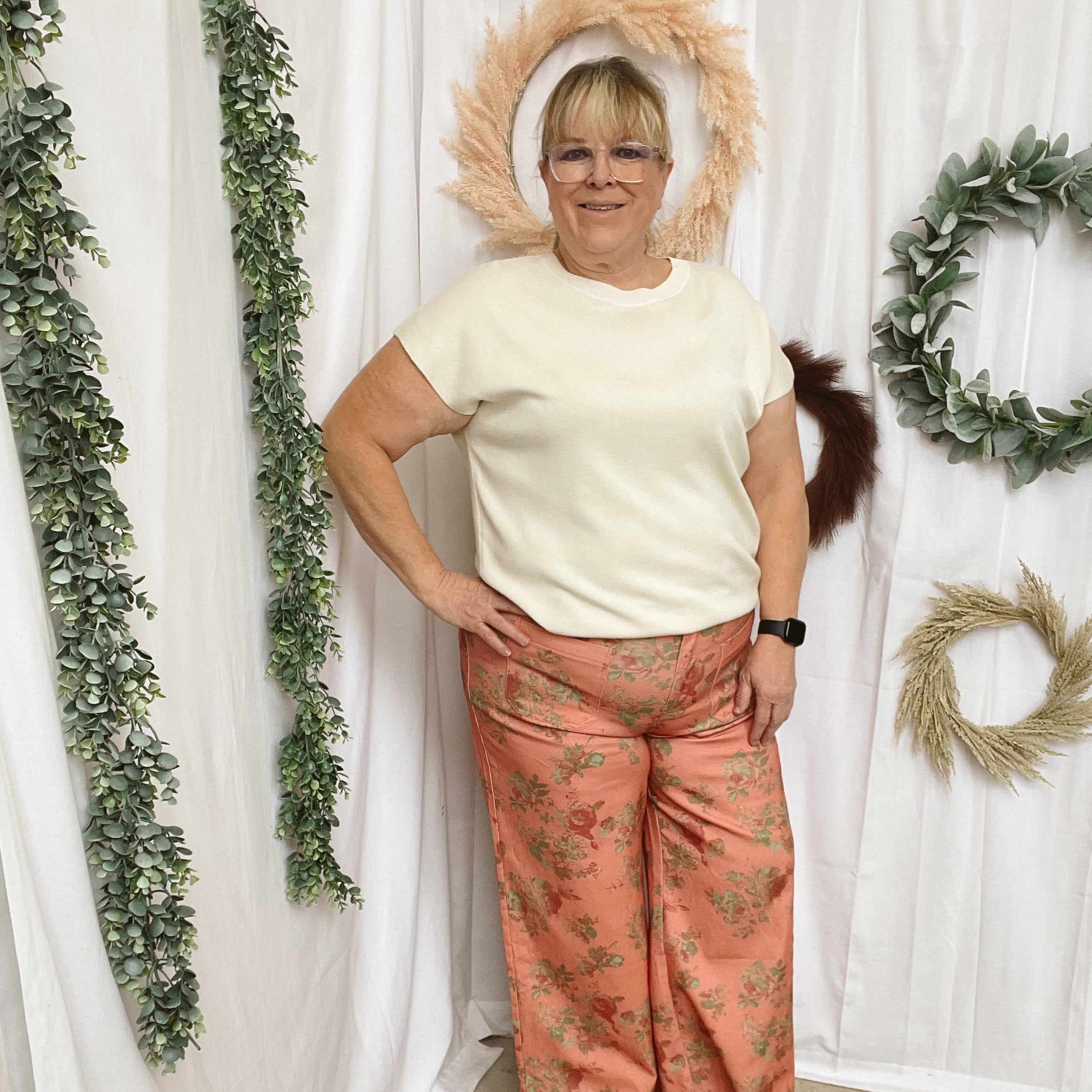 Sadie Floral Pants-Pink-Pants-entro-The Silo Boutique, Women's Fashion Boutique Located in Warren and Grand Forks North Dakota