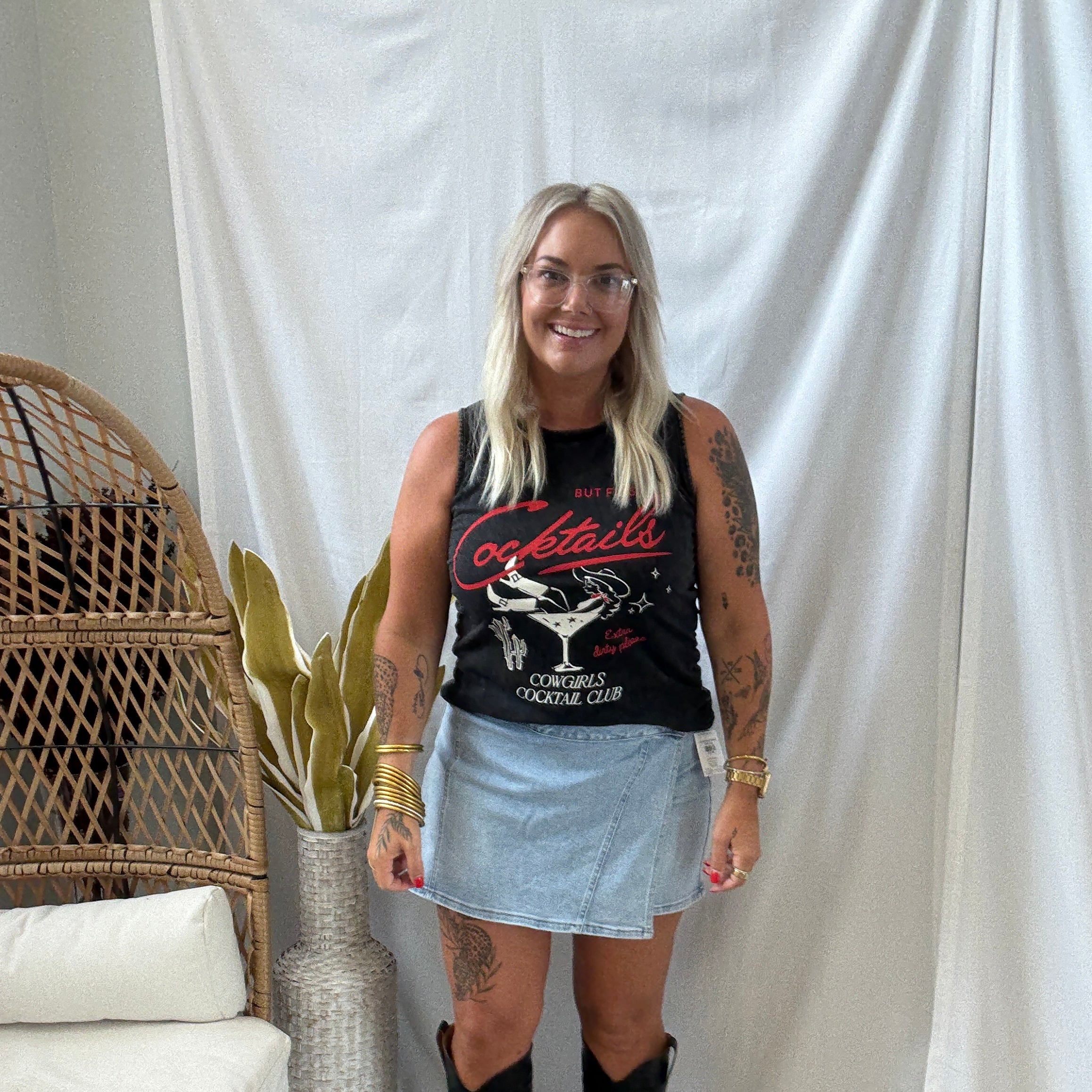 Risen Light Wash Skort-Skirts-risen-The Silo Boutique, Women's Fashion Boutique Located in Warren and Grand Forks North Dakota