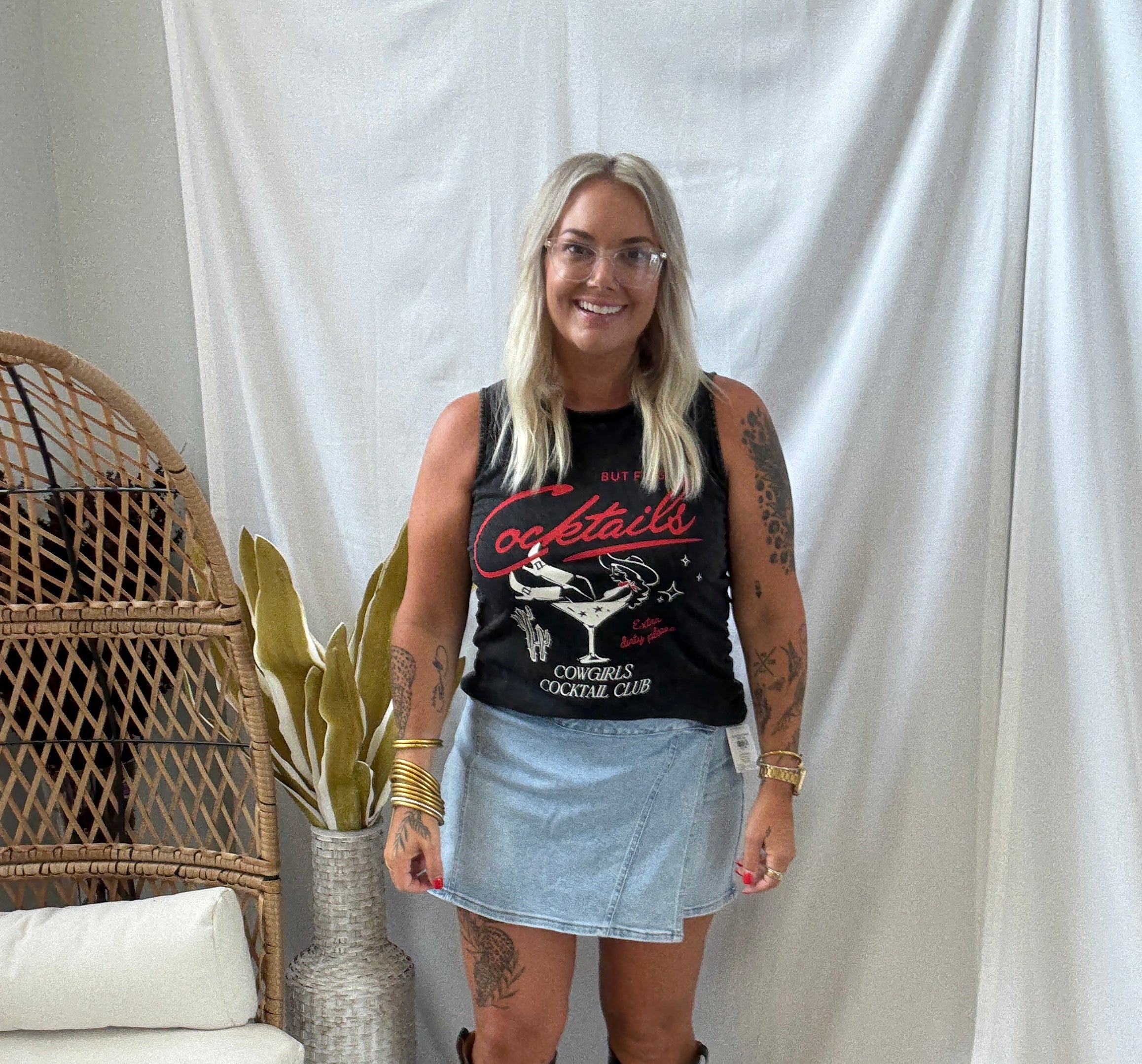 Risen Light Wash Skort-Skirts-risen-The Silo Boutique, Women's Fashion Boutique Located in Warren and Grand Forks North Dakota