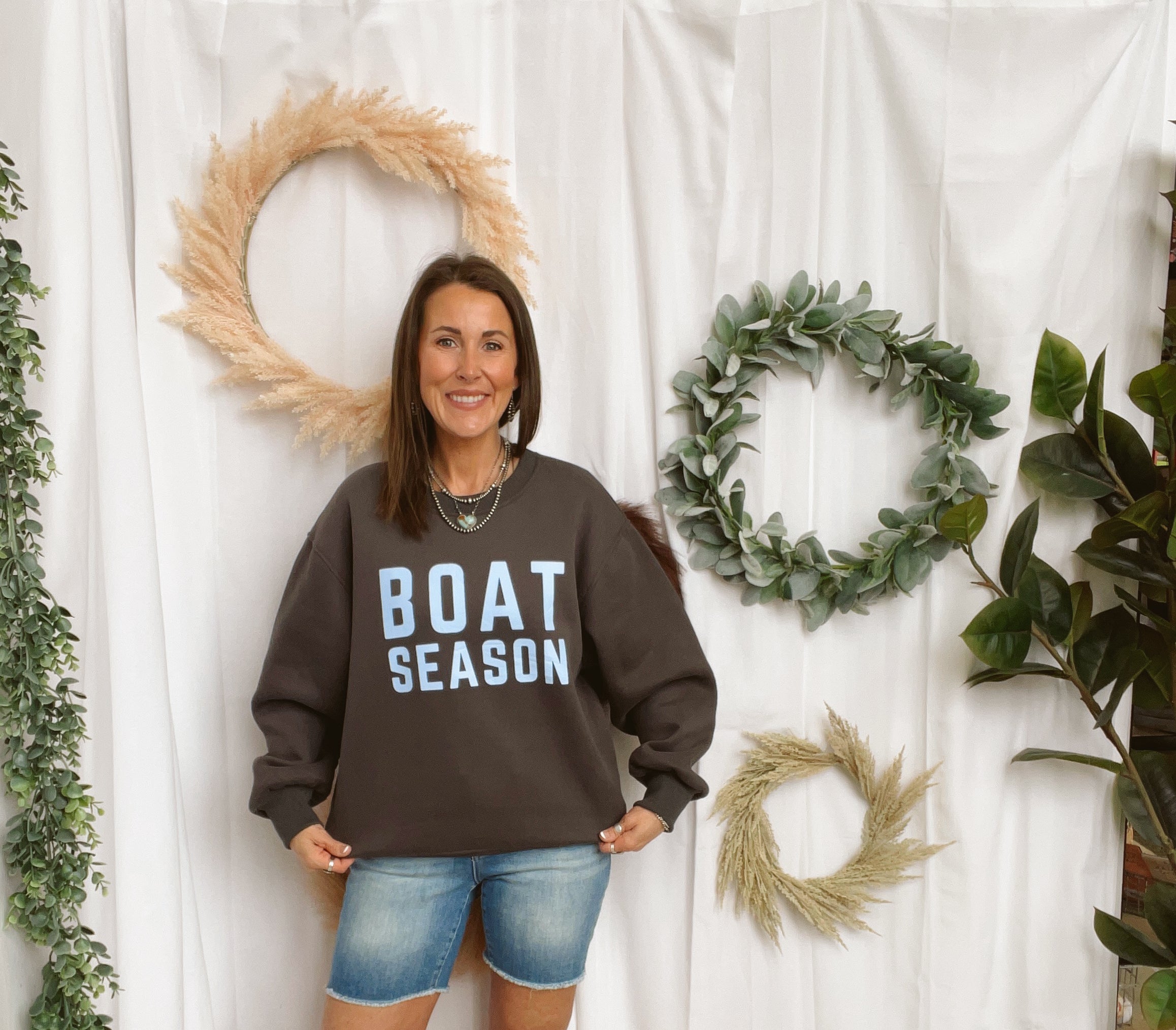 Boat Season Sweatshirt-Sweaters-panaache-The Silo Boutique, Women's Fashion Boutique Located in Warren and Grand Forks North Dakota
