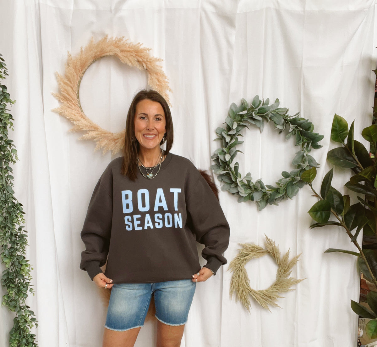 Boat Season Sweatshirt-Sweaters-panaache-The Silo Boutique, Women's Fashion Boutique Located in Warren and Grand Forks North Dakota