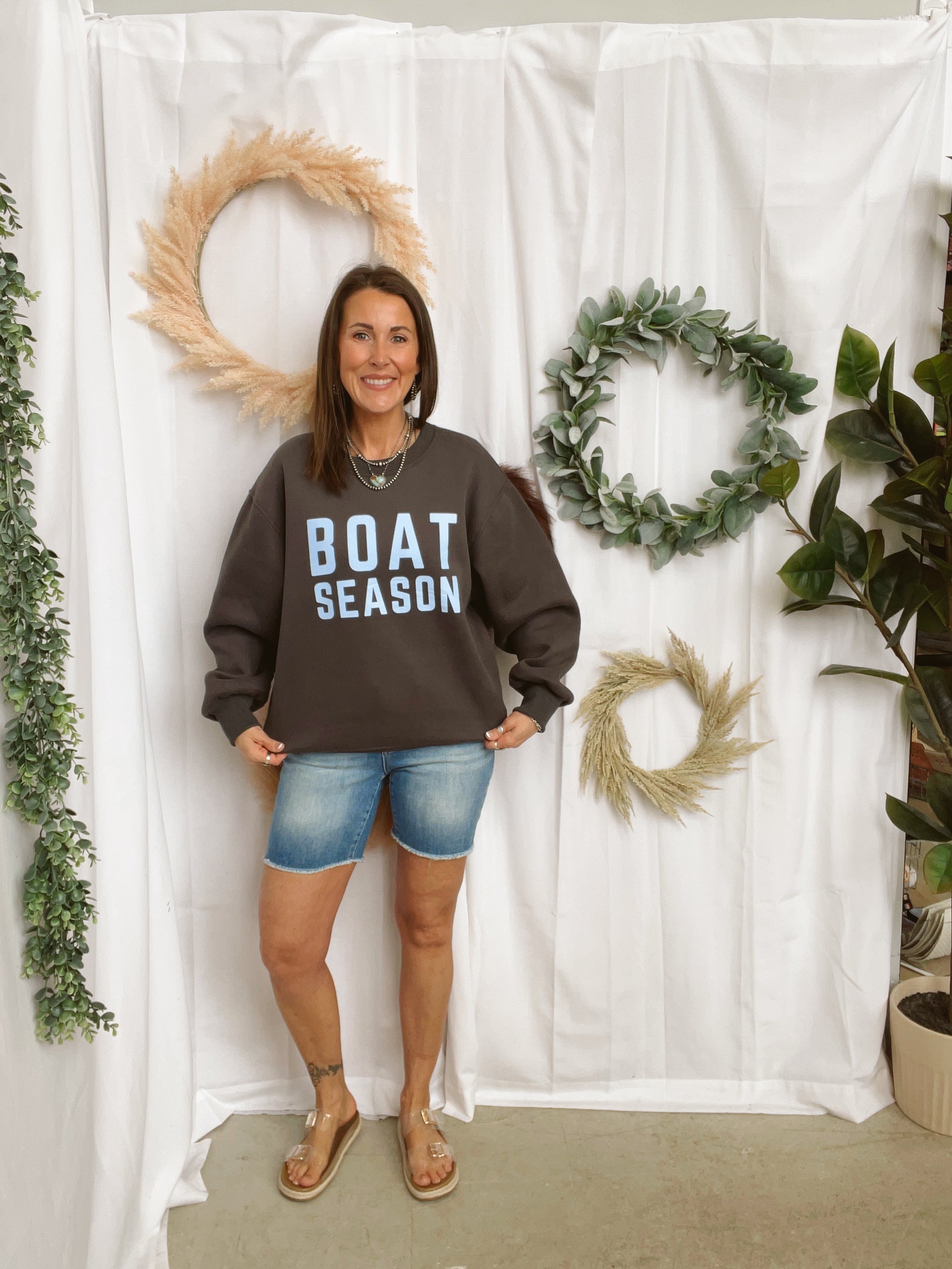 Boat Season Sweatshirt-Sweaters-panaache-The Silo Boutique, Women's Fashion Boutique Located in Warren and Grand Forks North Dakota