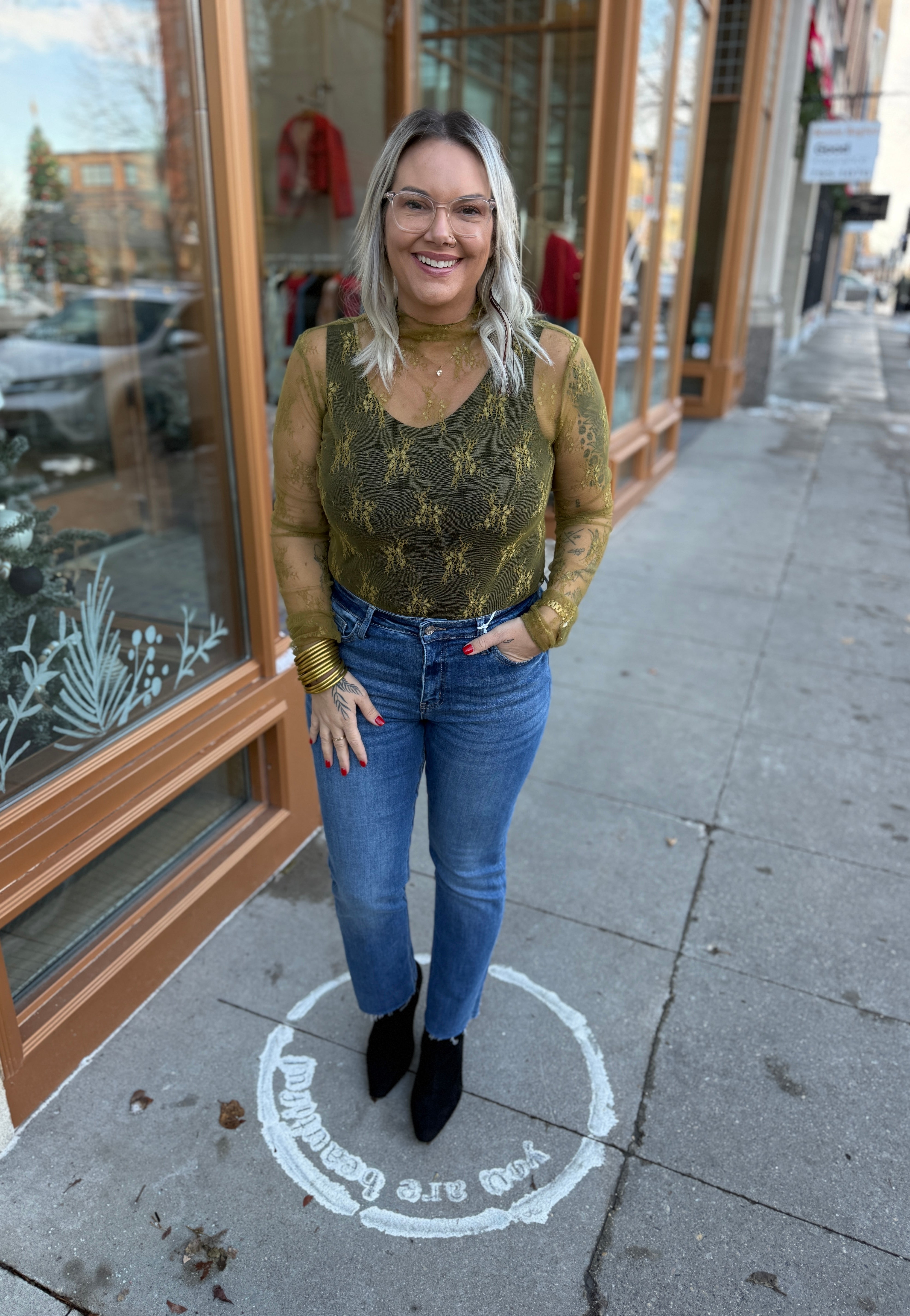 So Sweet Lace Long Sleeve Top-Long Sleeve Tops-sweet genisis-The Silo Boutique, Women's Fashion Boutique Located in Warren and Grand Forks North Dakota