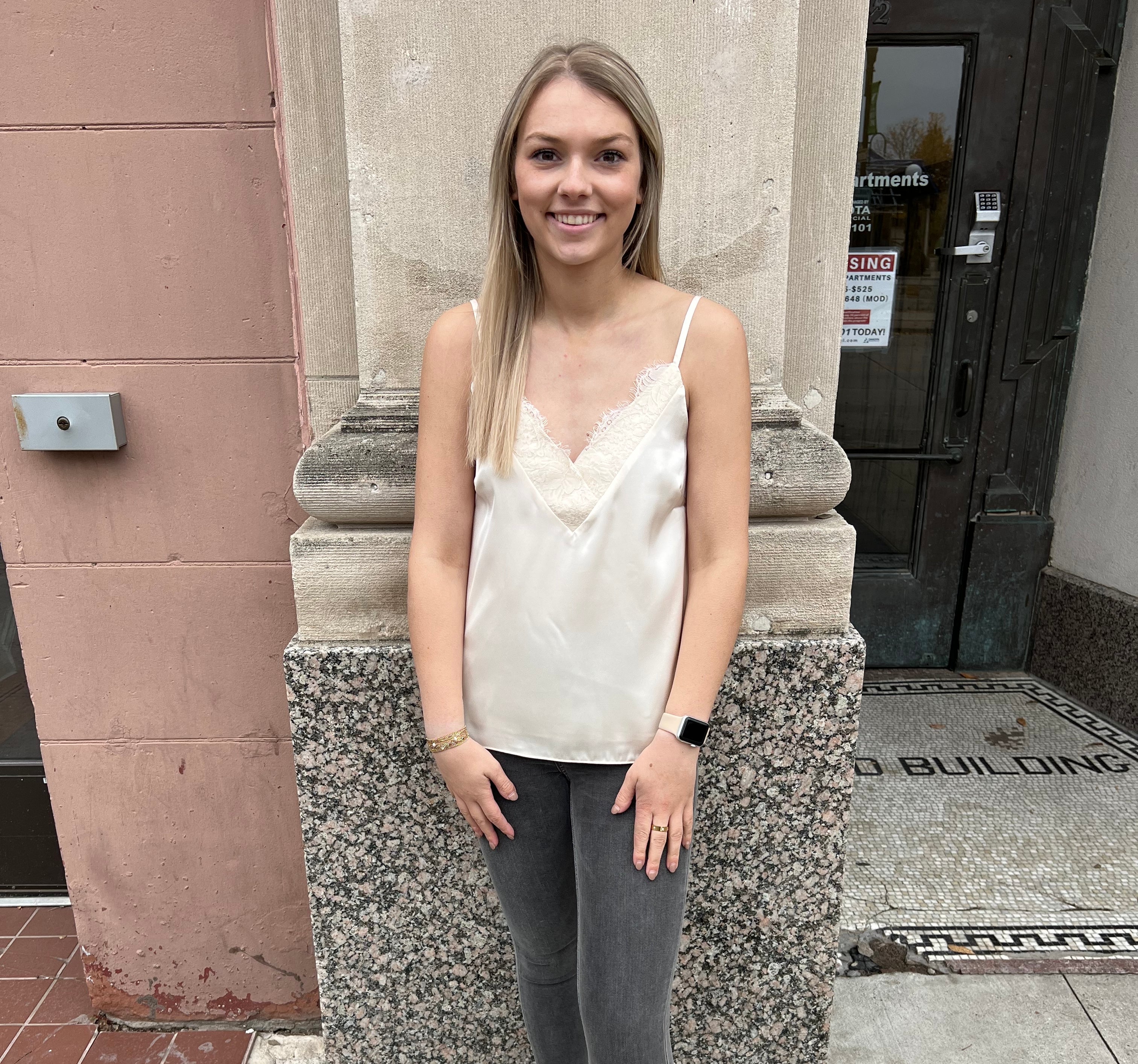 Cream No Blues Lace Cami-Final Sale Online Only-Camis-skies are blue-The Silo Boutique, Women's Fashion Boutique Located in Warren and Grand Forks North Dakota