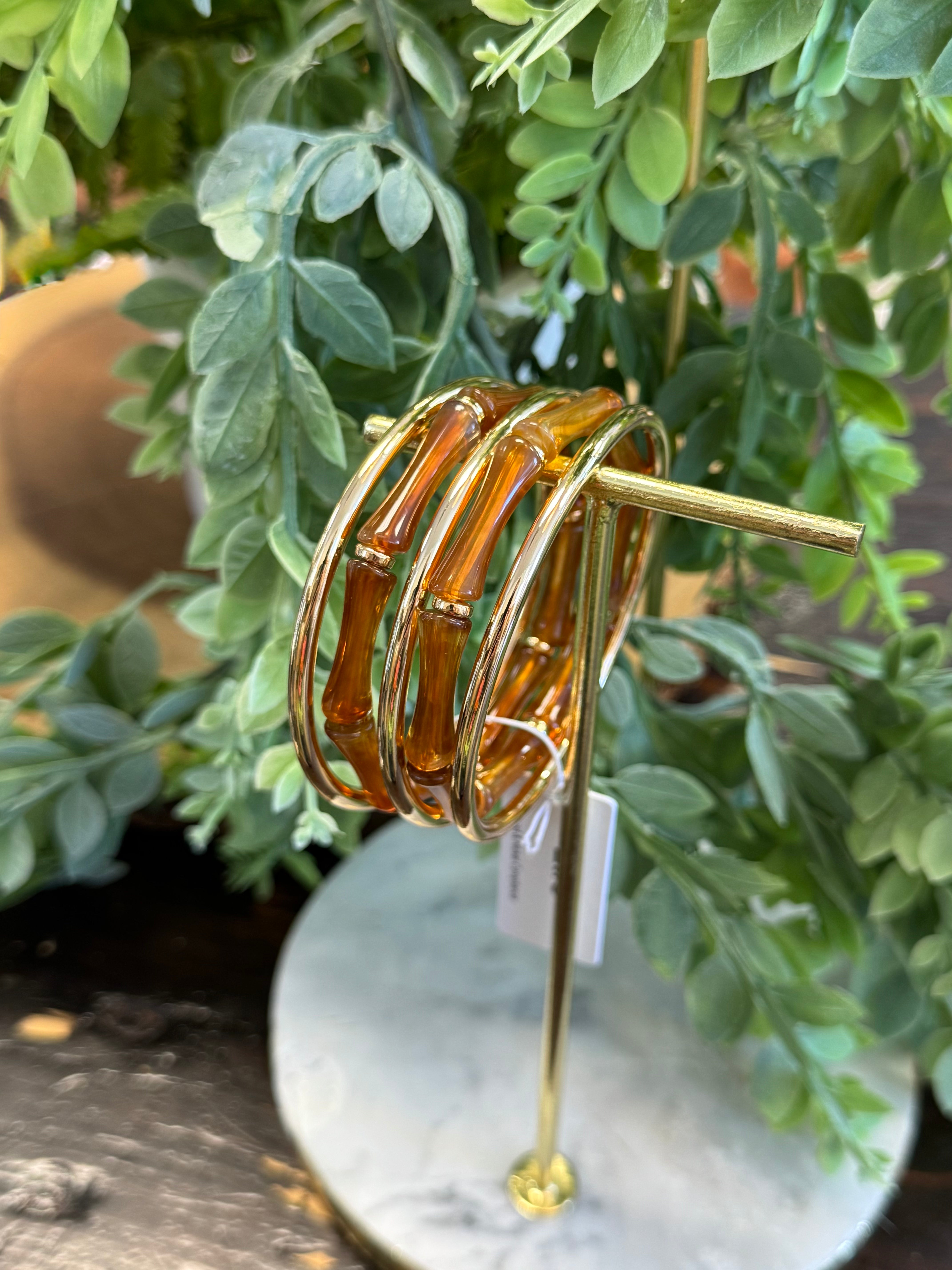 Resin Gold Bracelet Set-Bracelets-fame-The Silo Boutique, Women's Fashion Boutique Located in Warren and Grand Forks North Dakota