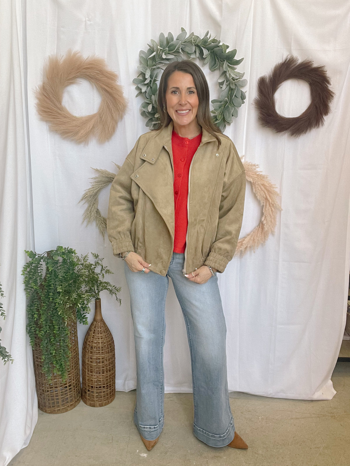 Cameo Suede Jacket-Camel-Coats & Jackets-lelis-The Silo Boutique, Women's Fashion Boutique Located in Warren and Grand Forks North Dakota