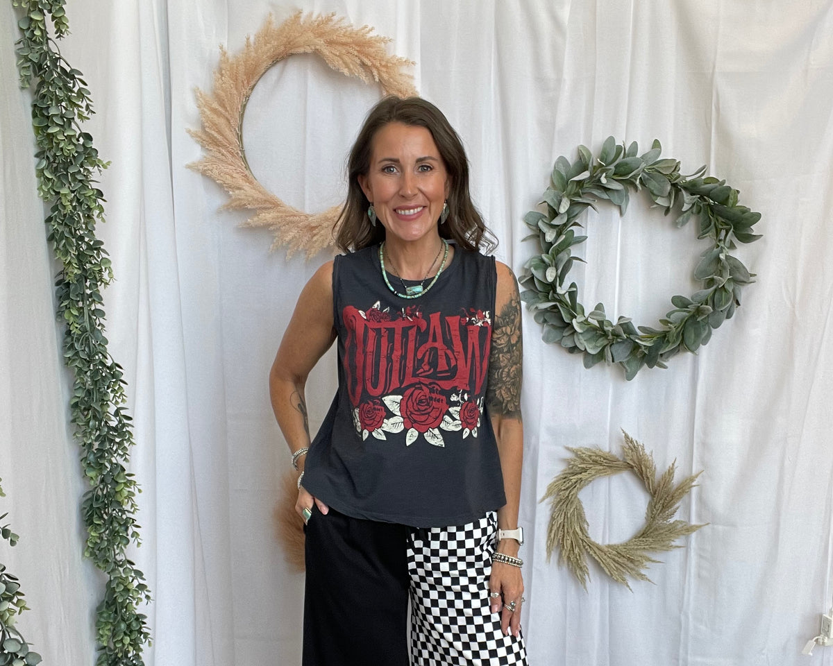 Outlaw Muscle Crop Top-Tank Tops-country deep-The Silo Boutique, Women's Fashion Boutique Located in Warren and Grand Forks North Dakota