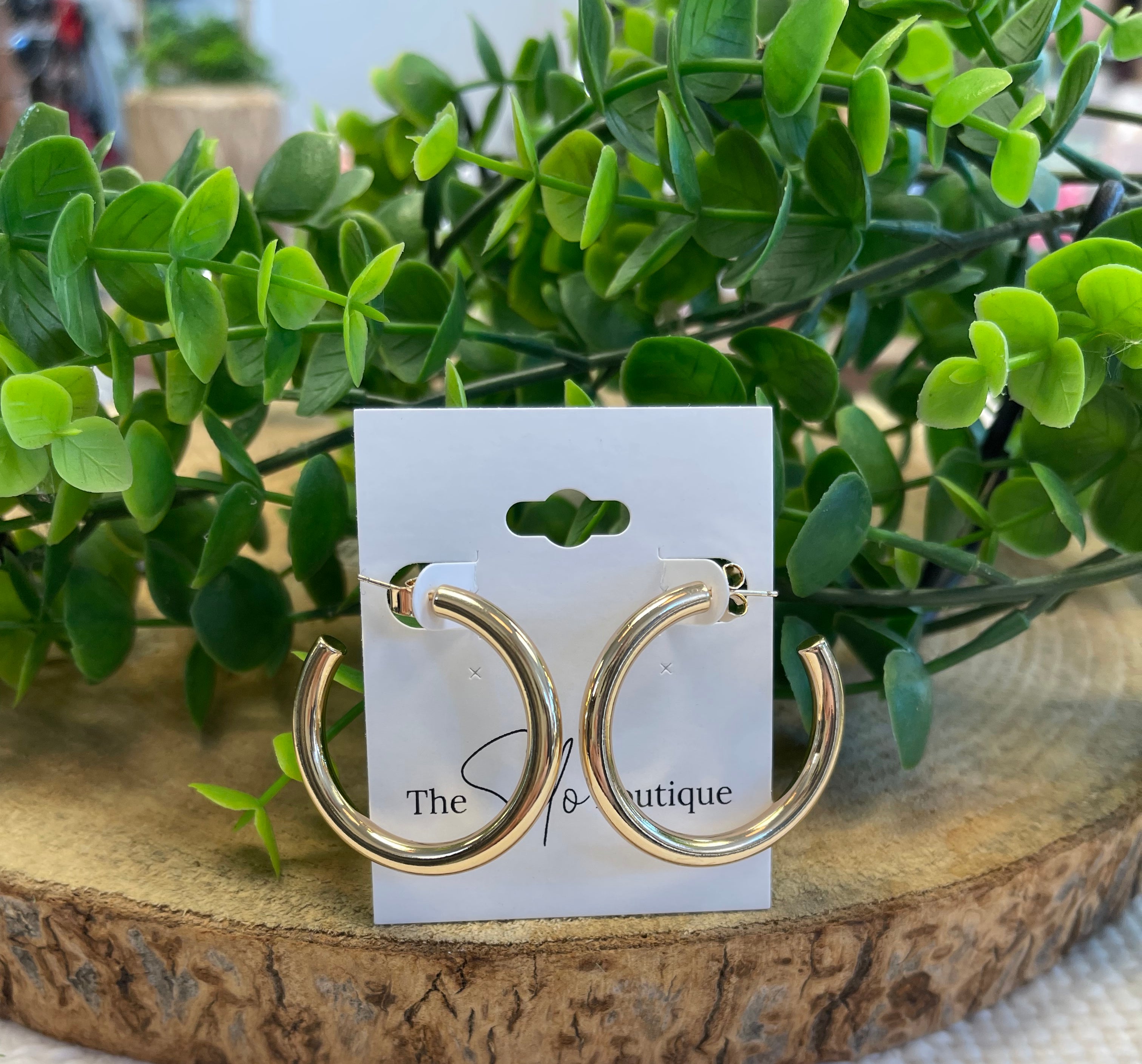 Thick 1.35 Gold Hoop Earrings-Earrings-Fame-The Silo Boutique, Women's Fashion Boutique Located in Warren and Grand Forks North Dakota
