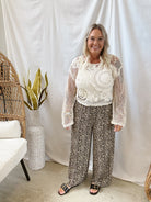 Boho Natural Crochet Top-Long Sleeve Tops-very j-The Silo Boutique, Women's Fashion Boutique Located in Warren and Grand Forks North Dakota
