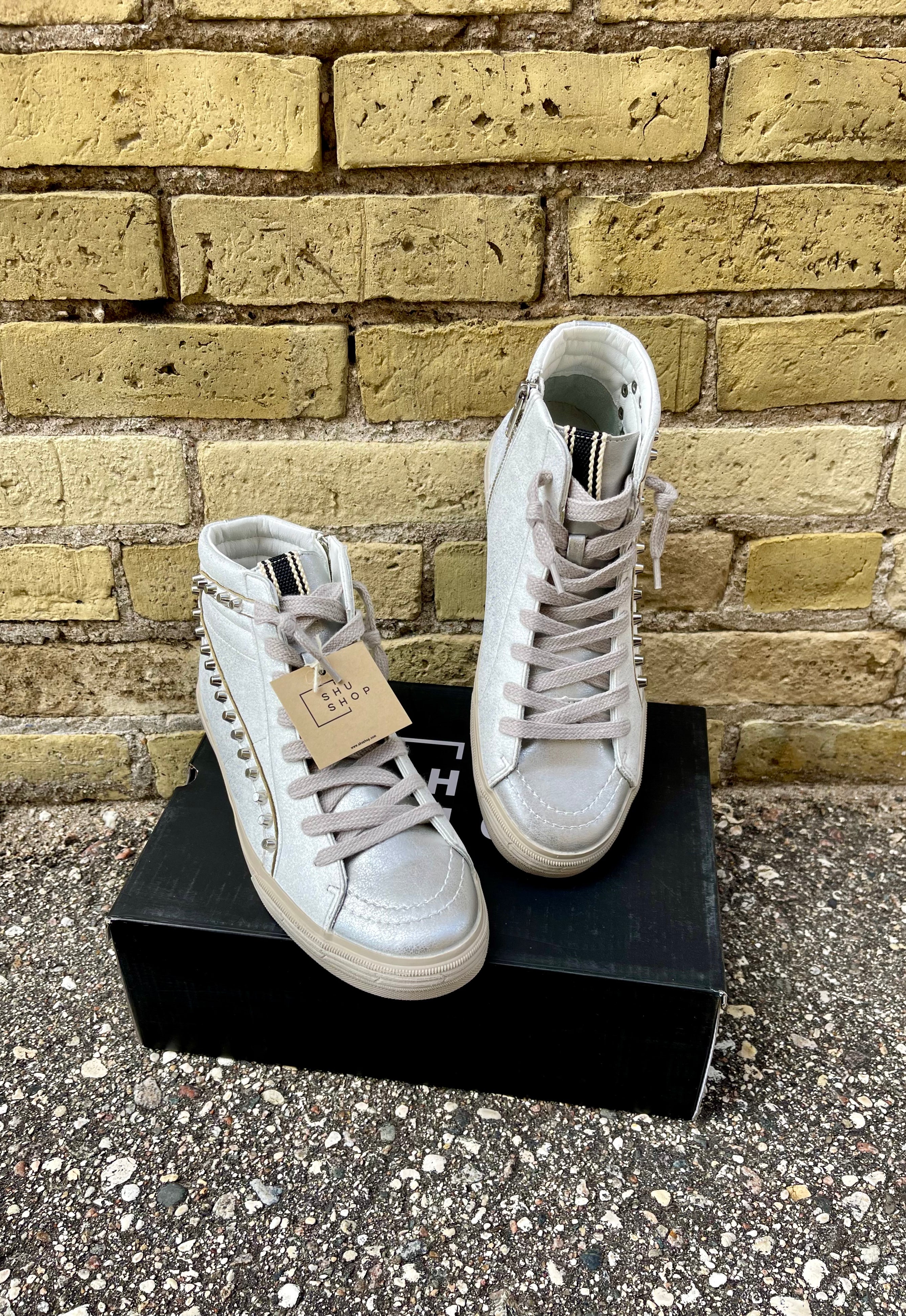 ShuShop Rio White Silver Sneaker-Shoes-shushop-The Silo Boutique, Women's Fashion Boutique Located in Warren and Grand Forks North Dakota