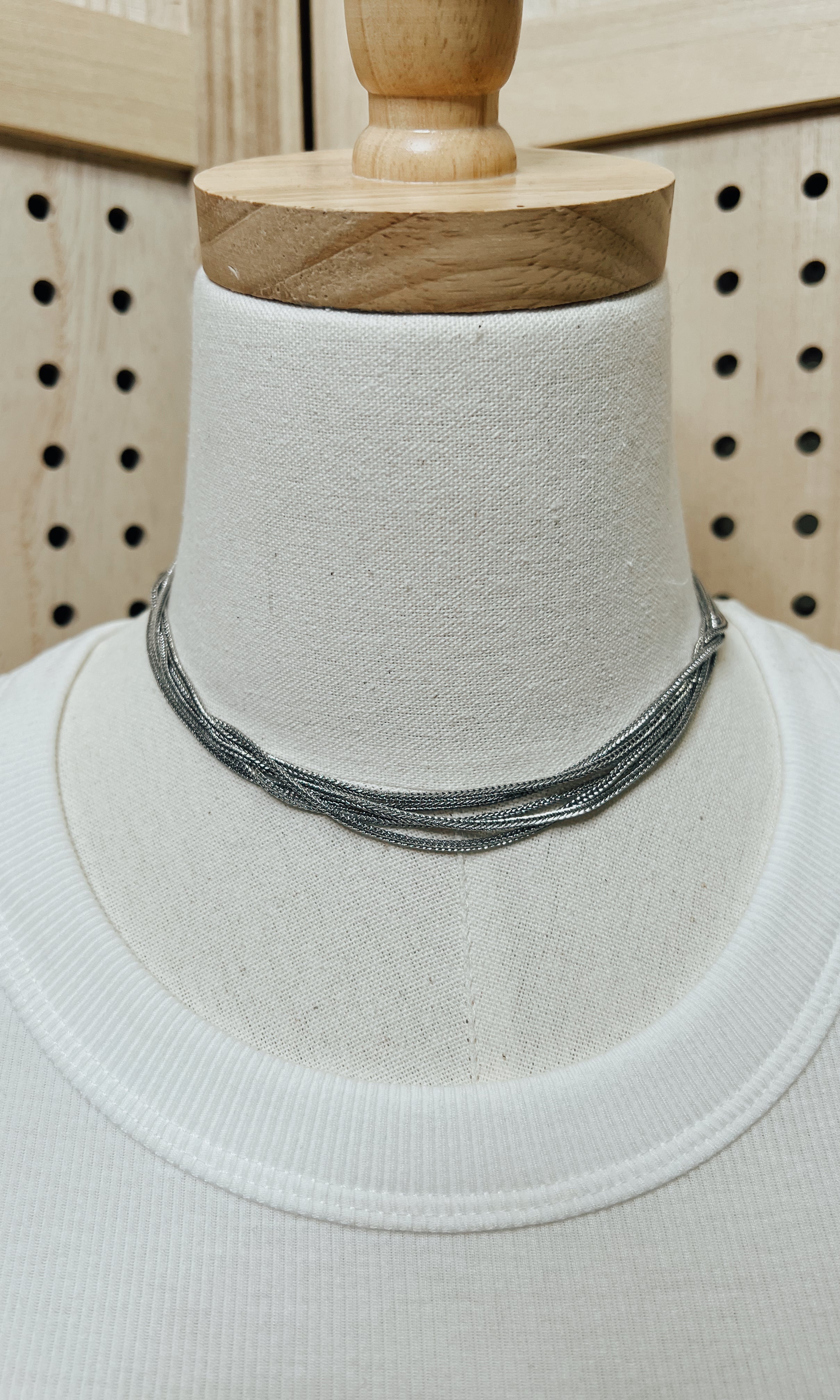 Fame 5 Strand Chained Necklace-Necklaces-Fame-The Silo Boutique, Women's Fashion Boutique Located in Warren and Grand Forks North Dakota