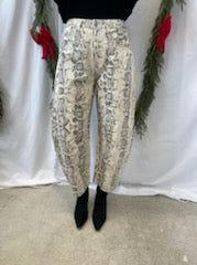 Ivory Savannah Snake Pant-Jeans-oddi-The Silo Boutique, Women's Fashion Boutique Located in Warren and Grand Forks North Dakota