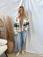 Fuzzy Colorblock Cardigan-Cardigans-mystree-The Silo Boutique, Women's Fashion Boutique Located in Warren and Grand Forks North Dakota