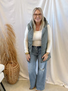 Hooded Tunic Puffer Vest-Deep Green-Vests-staccato-The Silo Boutique, Women's Fashion Boutique Located in Warren and Grand Forks North Dakota