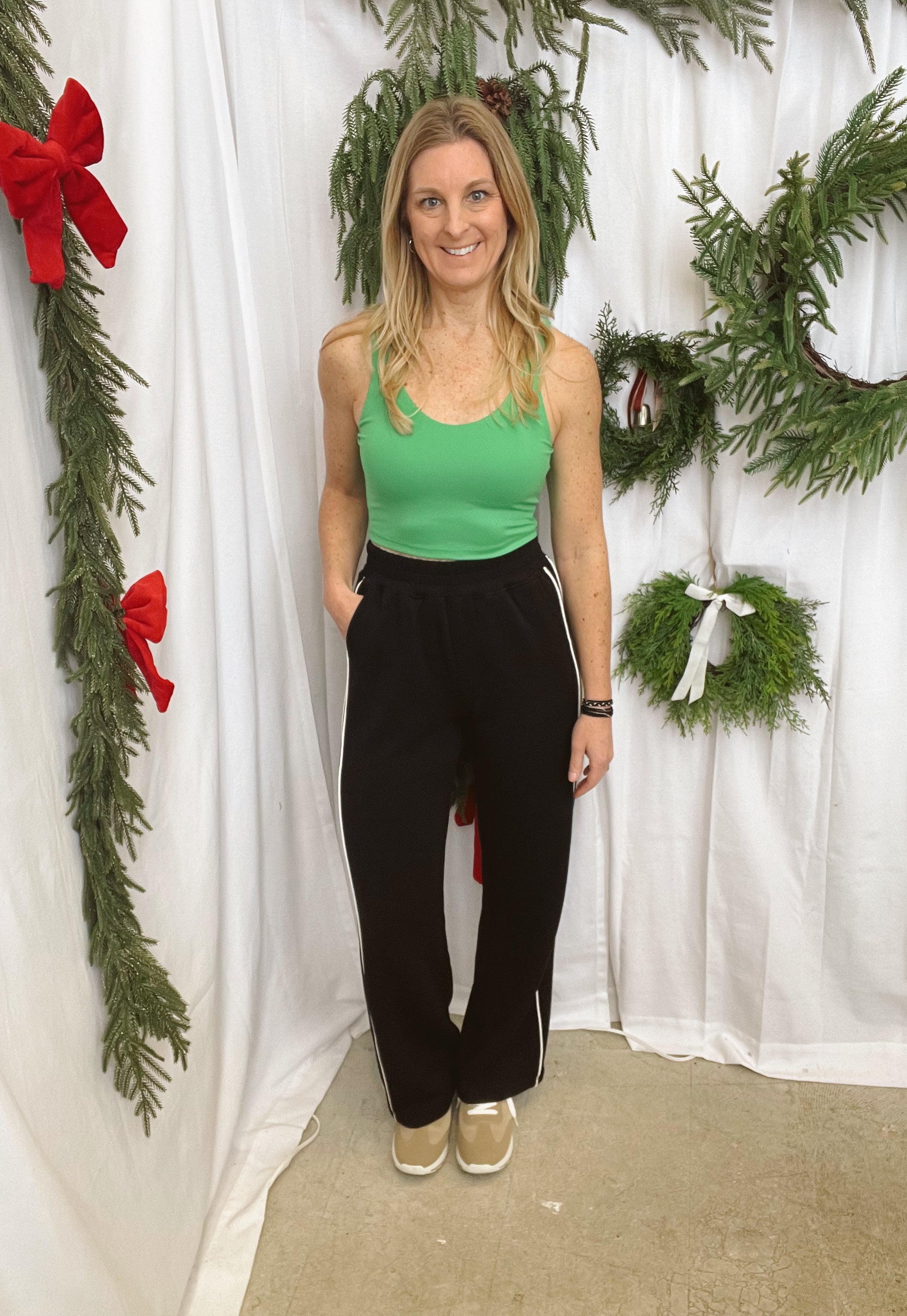 Mono B Venice Green Pop Active Tank-Bralettes-mono b-The Silo Boutique, Women's Fashion Boutique Located in Warren and Grand Forks North Dakota