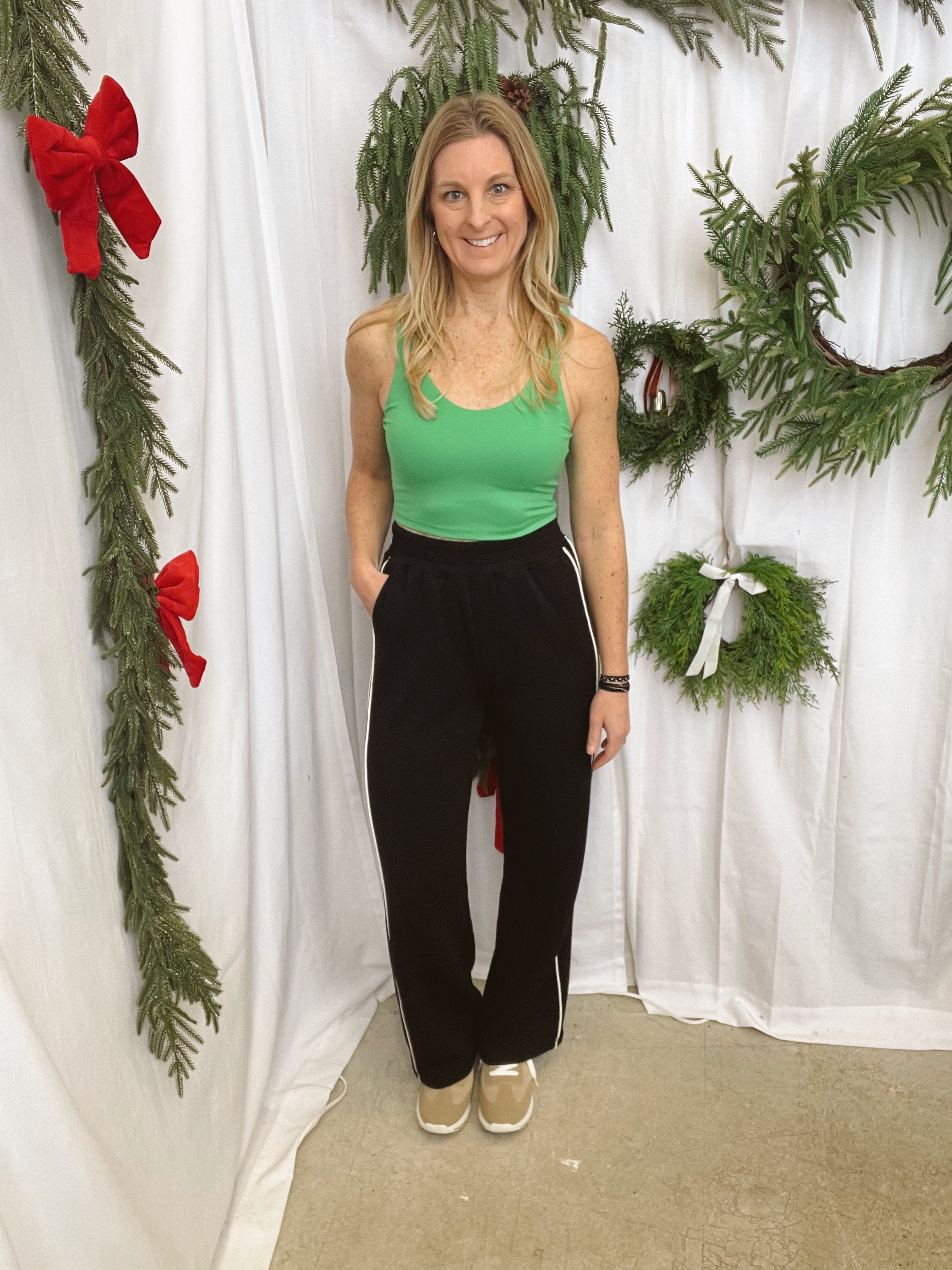 Mono B Venice Green Pop Active Tank-Bralettes-mono b-The Silo Boutique, Women's Fashion Boutique Located in Warren and Grand Forks North Dakota