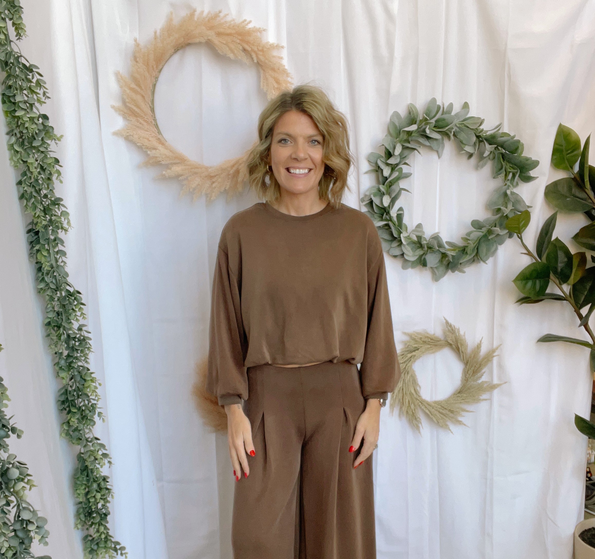 Modal Wide Leg So Soft Pants-Brown-Pants-curds-The Silo Boutique, Women's Fashion Boutique Located in Warren and Grand Forks North Dakota