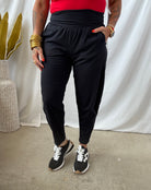 Black Venice Flow Barrel Pants-Pants-mono b-The Silo Boutique, Women's Fashion Boutique Located in Warren and Grand Forks North Dakota