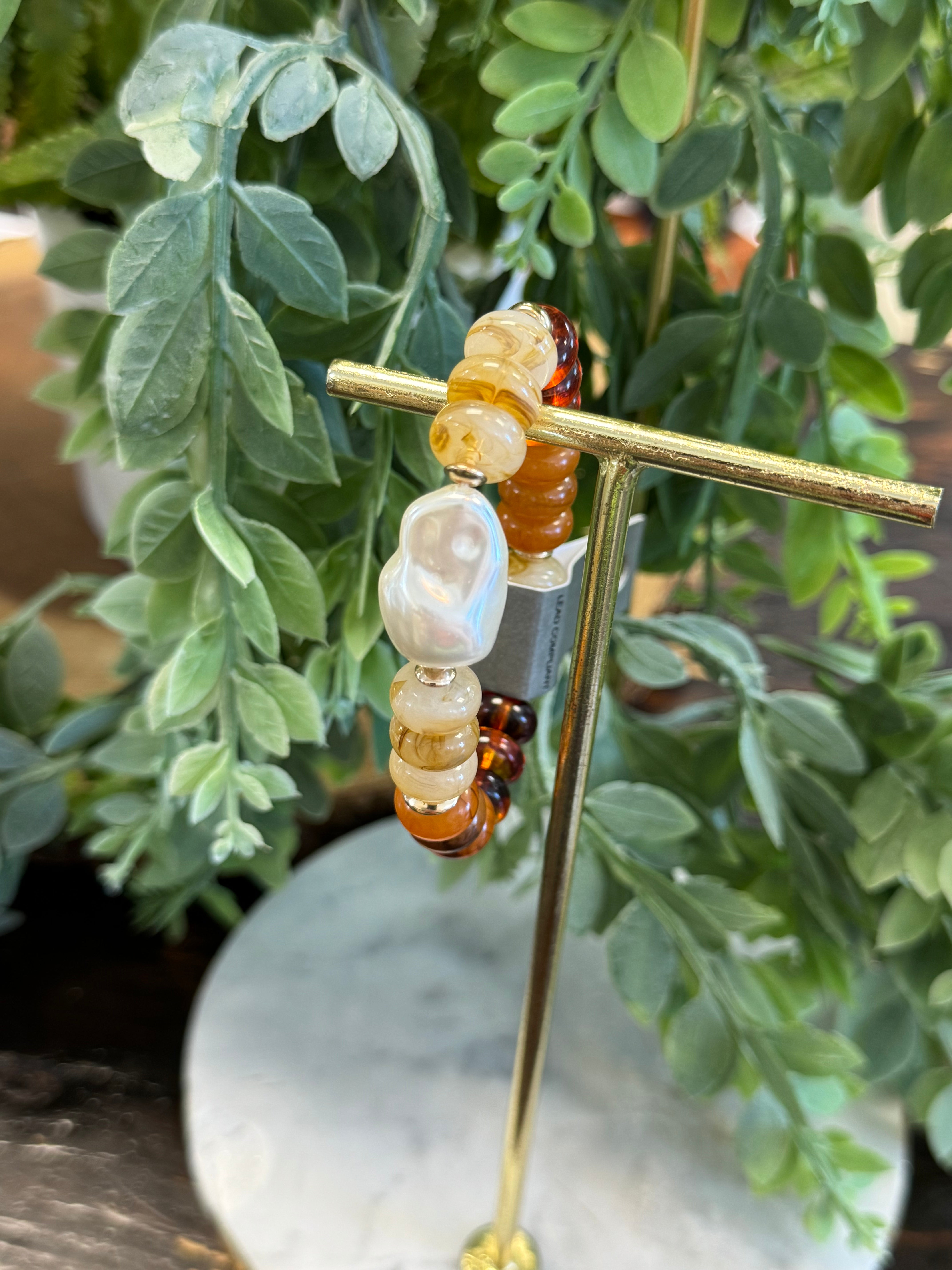 Wide Marble Bead Bracelet-Bracelets-fame-The Silo Boutique, Women's Fashion Boutique Located in Warren and Grand Forks North Dakota