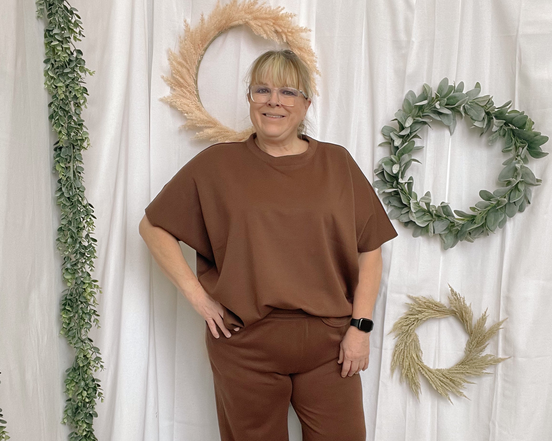 Stella Scuba Set-Dark Brown-Long Sleeve Tops-Zenana-The Silo Boutique, Women's Fashion Boutique Located in Warren and Grand Forks North Dakota