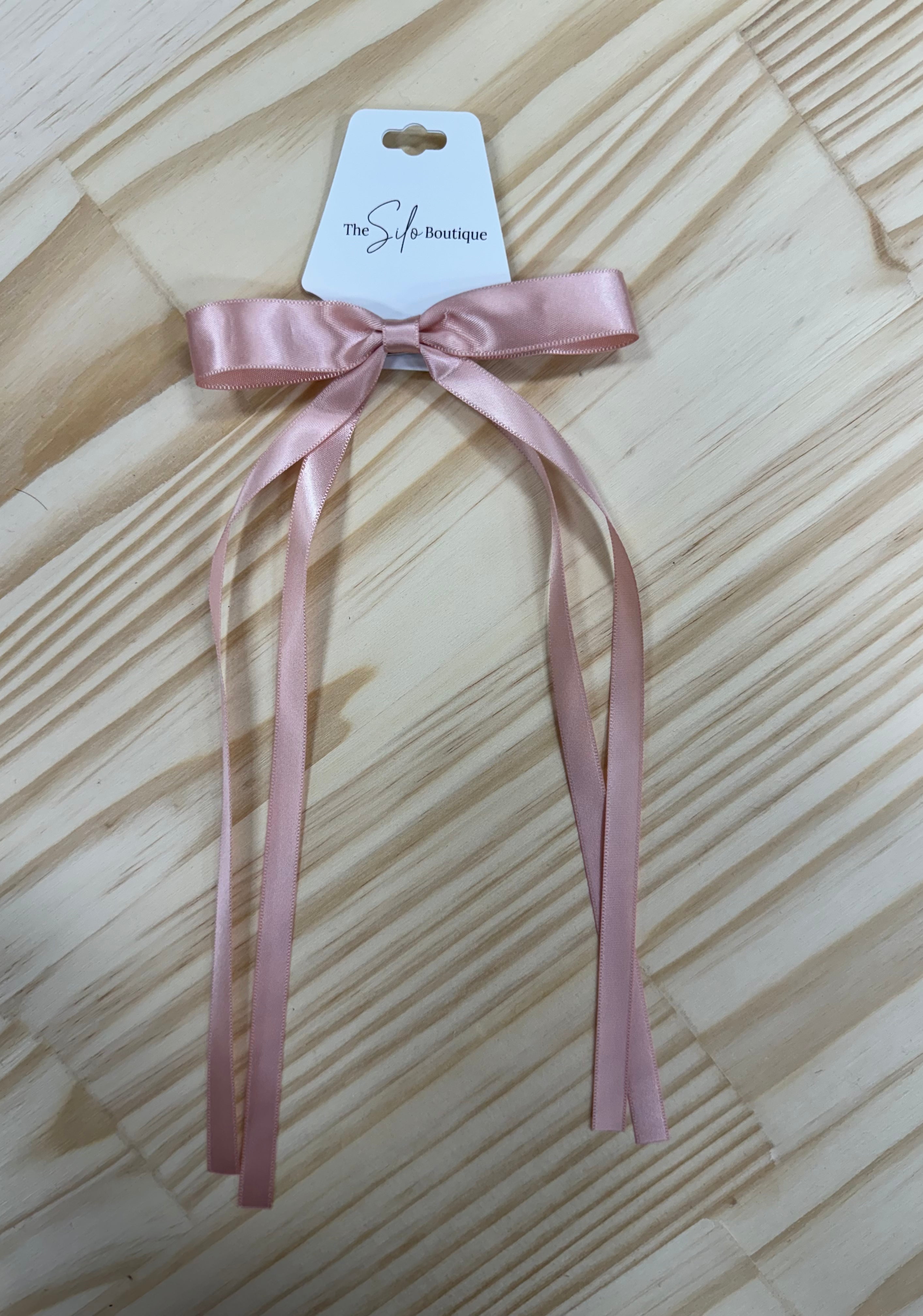 Satin Hair Bow-Hair Accessories-wall to wall-The Silo Boutique, Women's Fashion Boutique Located in Warren and Grand Forks North Dakota