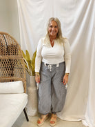 Striped Drawstring Jogger Pants-joggers-eesome-The Silo Boutique, Women's Fashion Boutique Located in Warren and Grand Forks North Dakota