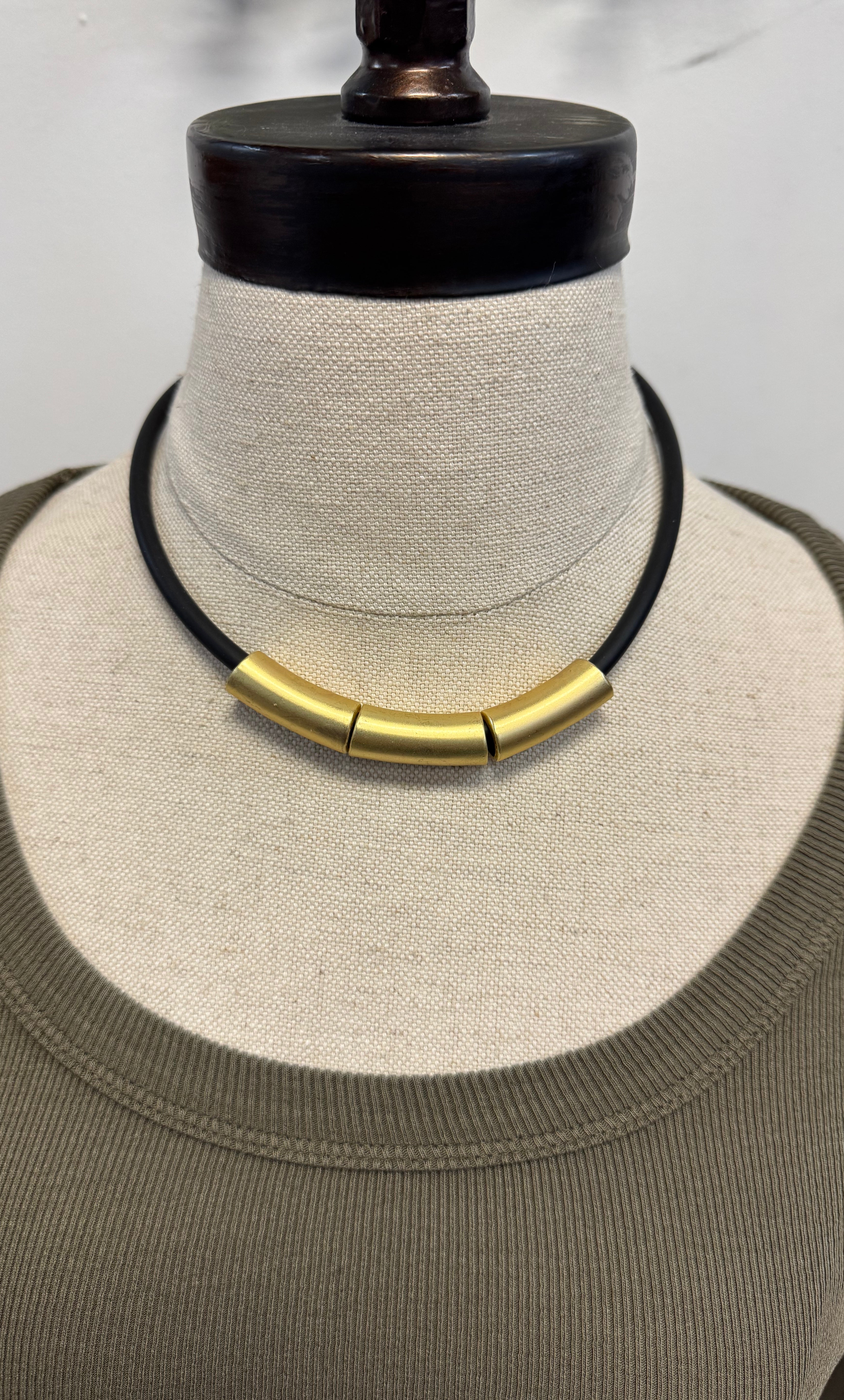 Joy Gold and Rope Necklace-Necklaces-joy susan-The Silo Boutique, Women's Fashion Boutique Located in Warren and Grand Forks North Dakota