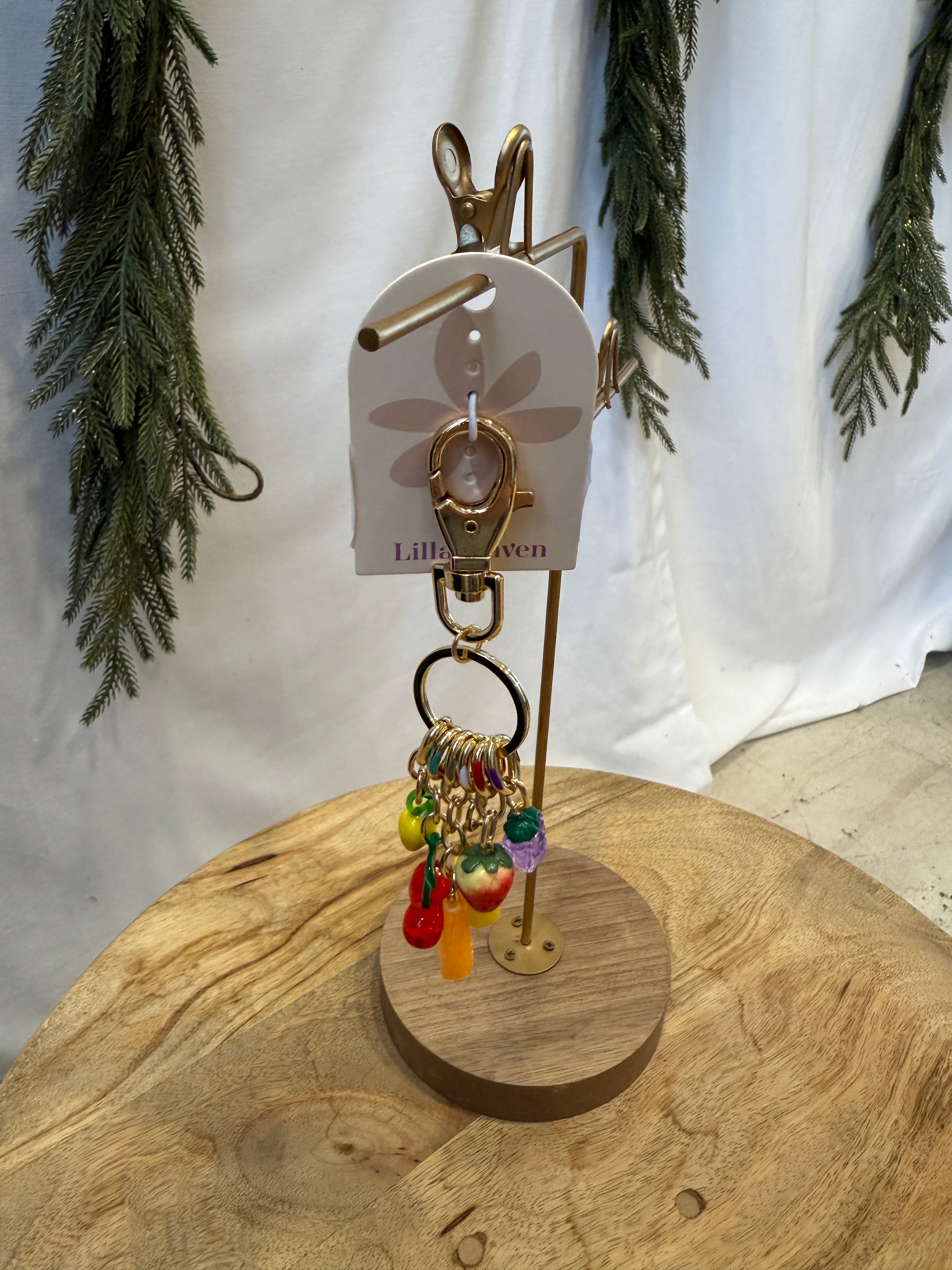 Fruit Charm Embellished Key Bag Chain-Keychains-Sensibling Corp.-The Silo Boutique, Women's Fashion Boutique Located in Warren and Grand Forks North Dakota