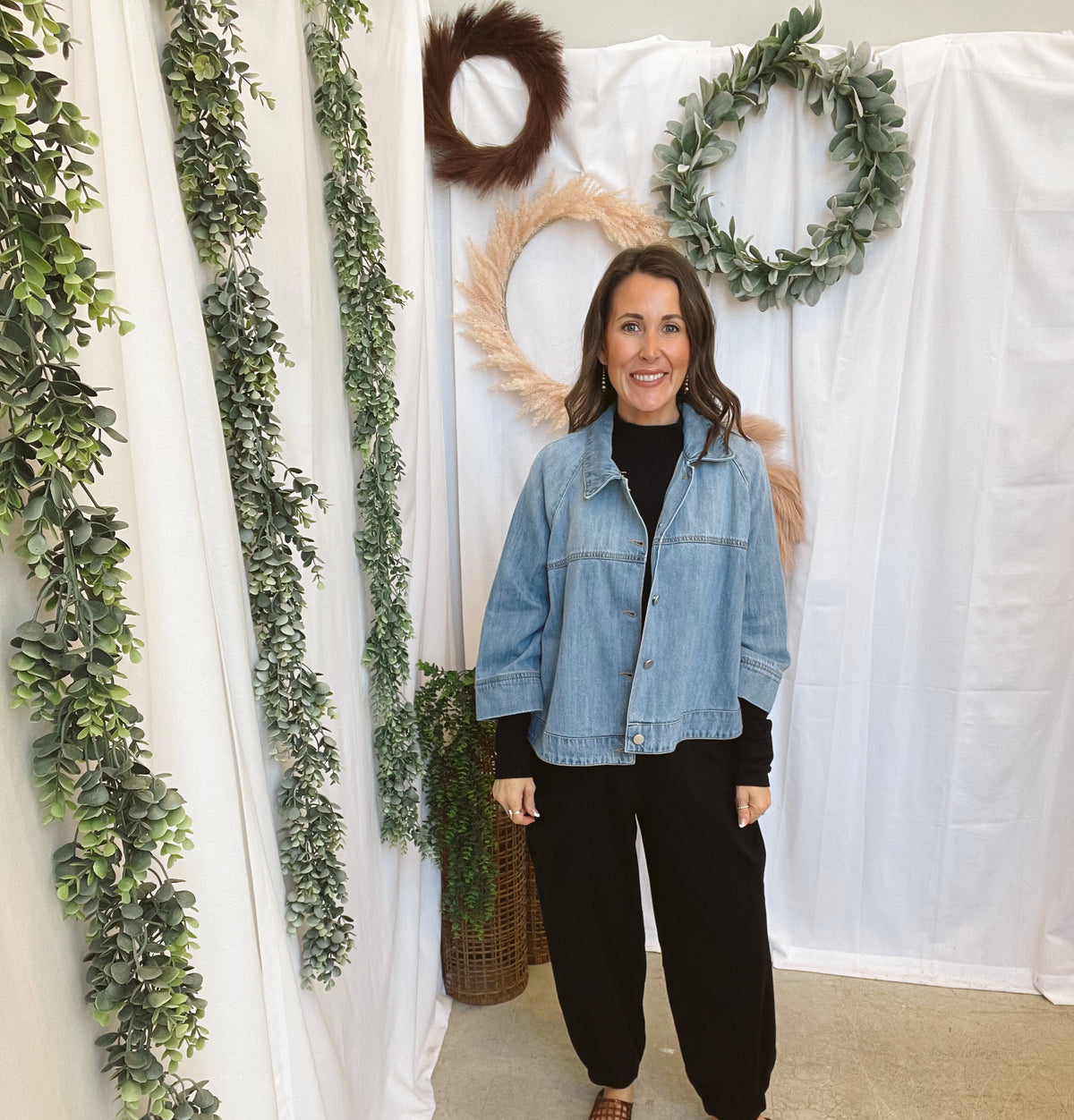 Risen Cape Denim Jacket-Coats & Jackets-risen-The Silo Boutique, Women's Fashion Boutique Located in Warren and Grand Forks North Dakota