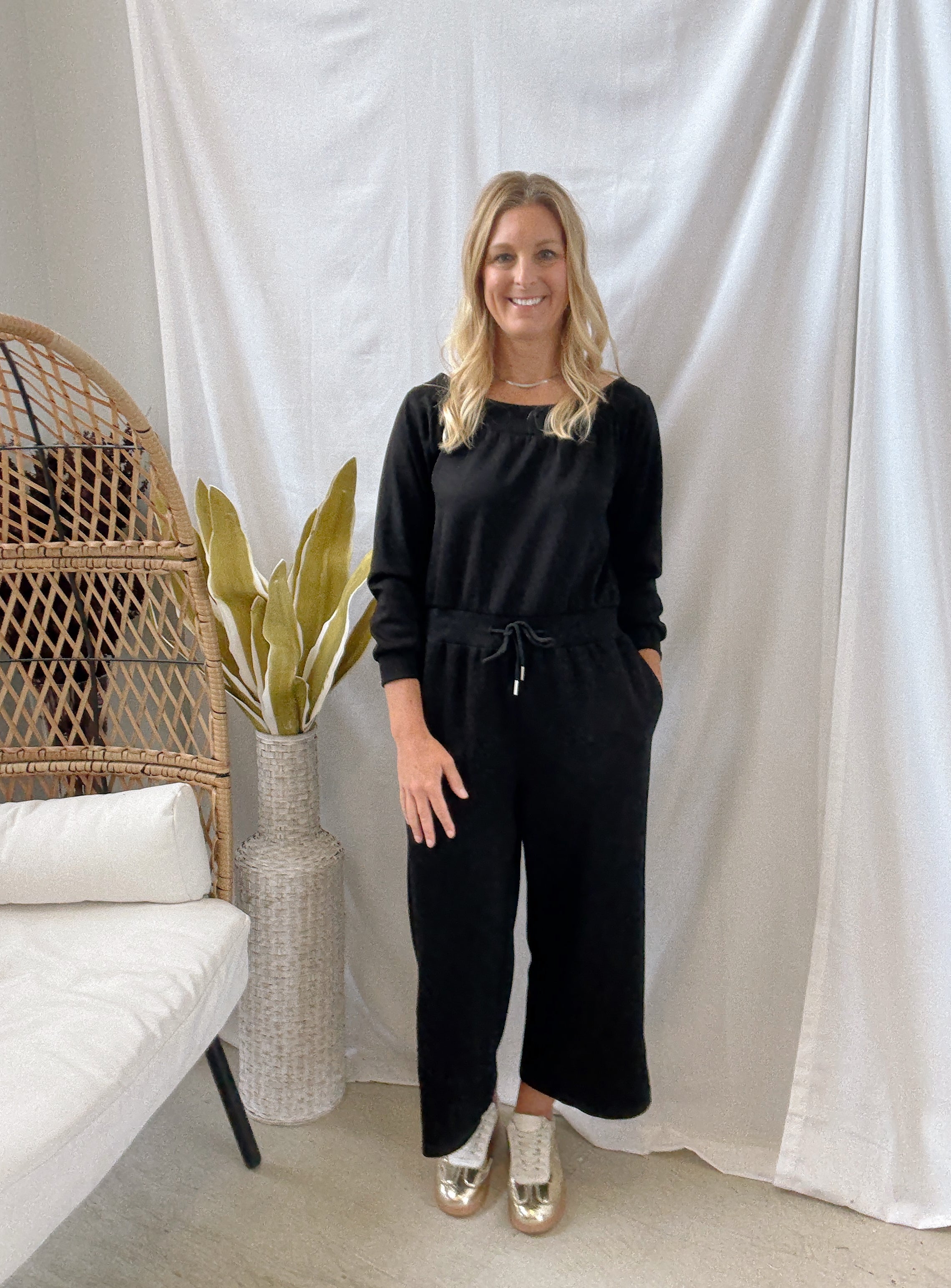 P Cill Black Jumpsuit-Jumpsuits & Rompers-p cill-The Silo Boutique, Women's Fashion Boutique Located in Warren and Grand Forks North Dakota