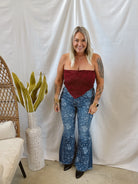 Boho Lace Strapless Top-Wine-Tank Tops-wisteria lane-The Silo Boutique, Women's Fashion Boutique Located in Warren and Grand Forks North Dakota
