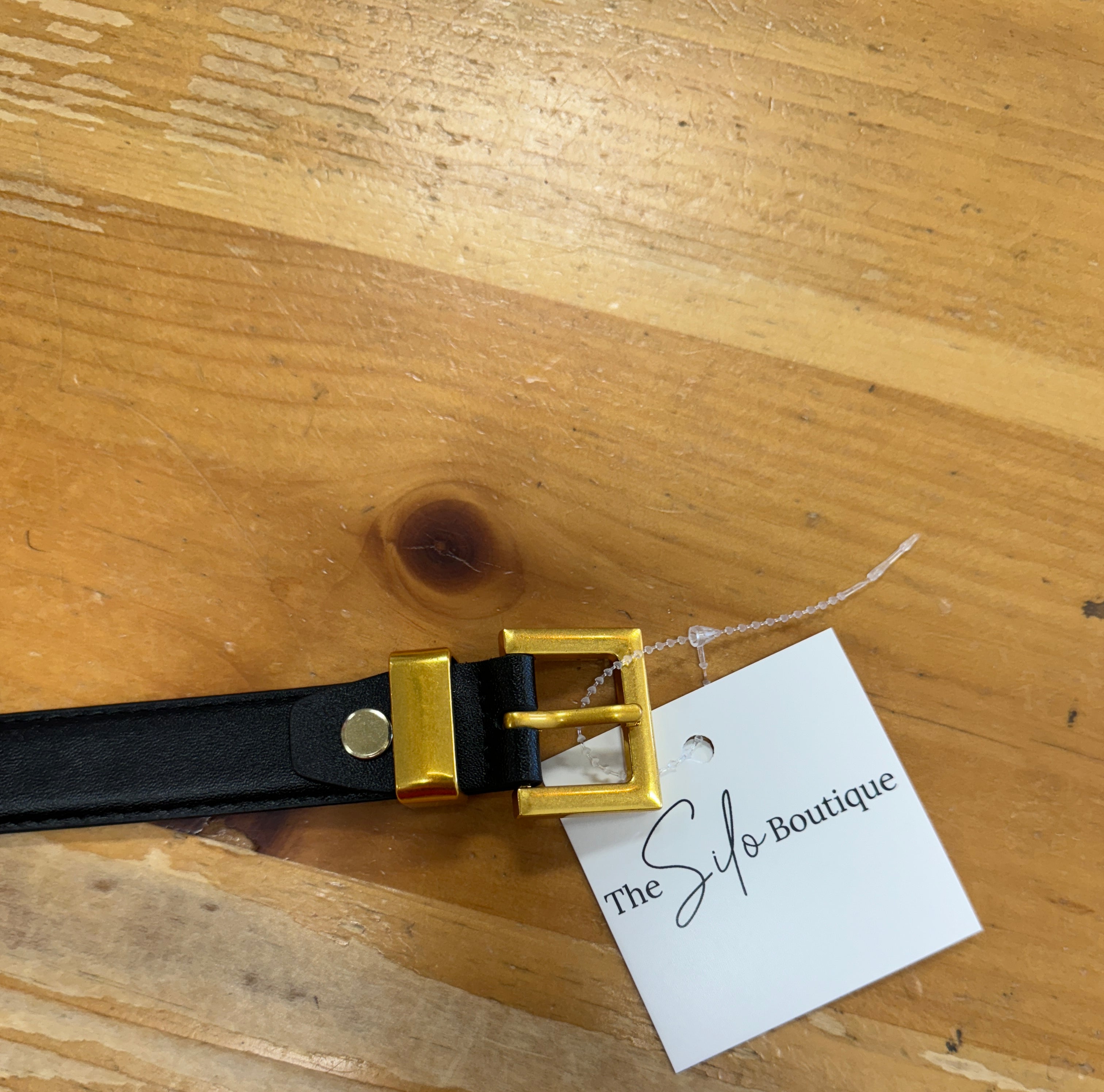 Black Square Leather Belt-Belts-Fame-The Silo Boutique, Women's Fashion Boutique Located in Warren and Grand Forks North Dakota