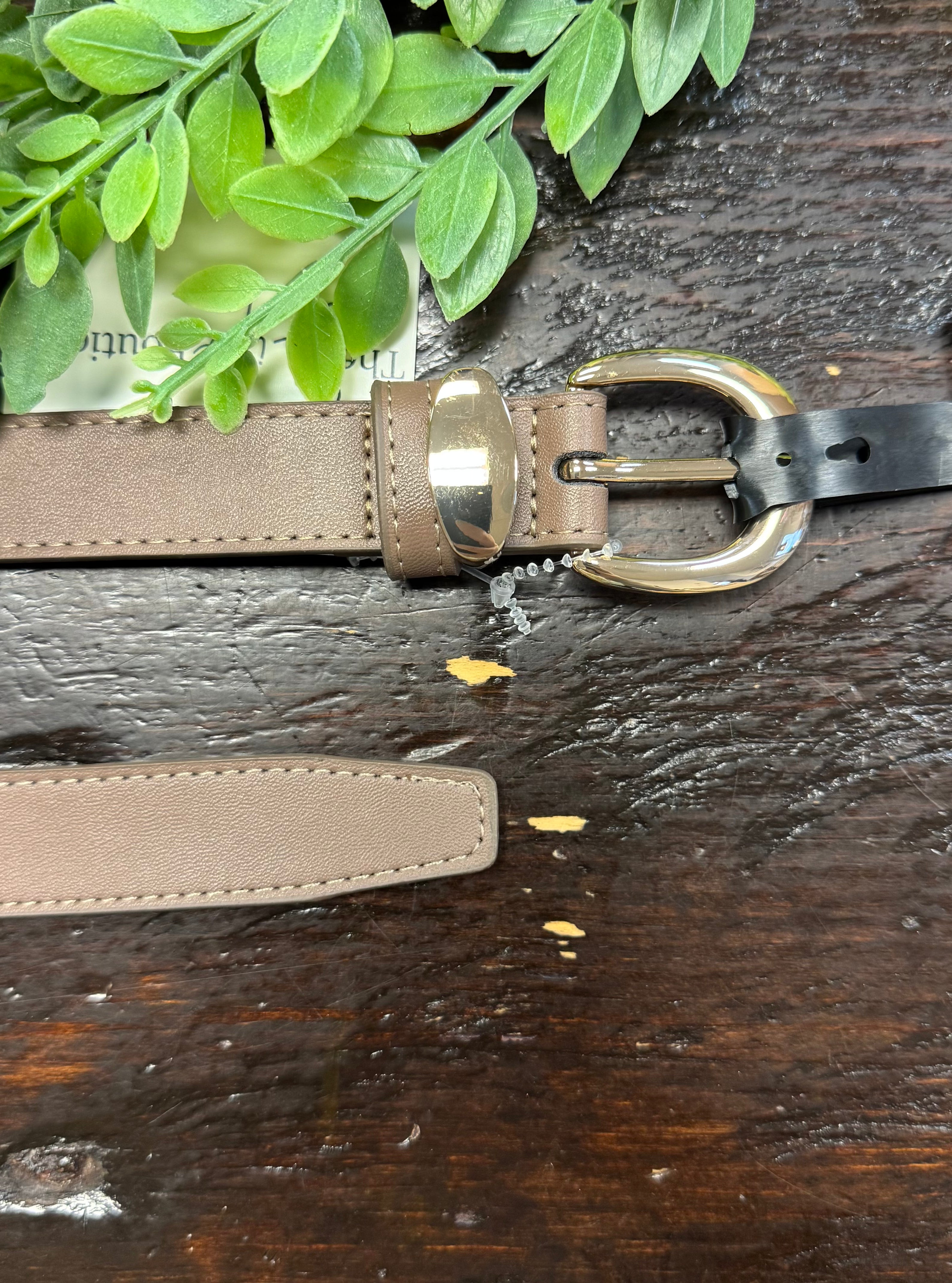 Crescent Belt-Khaki-Belts-Fame-The Silo Boutique, Women's Fashion Boutique Located in Warren and Grand Forks North Dakota