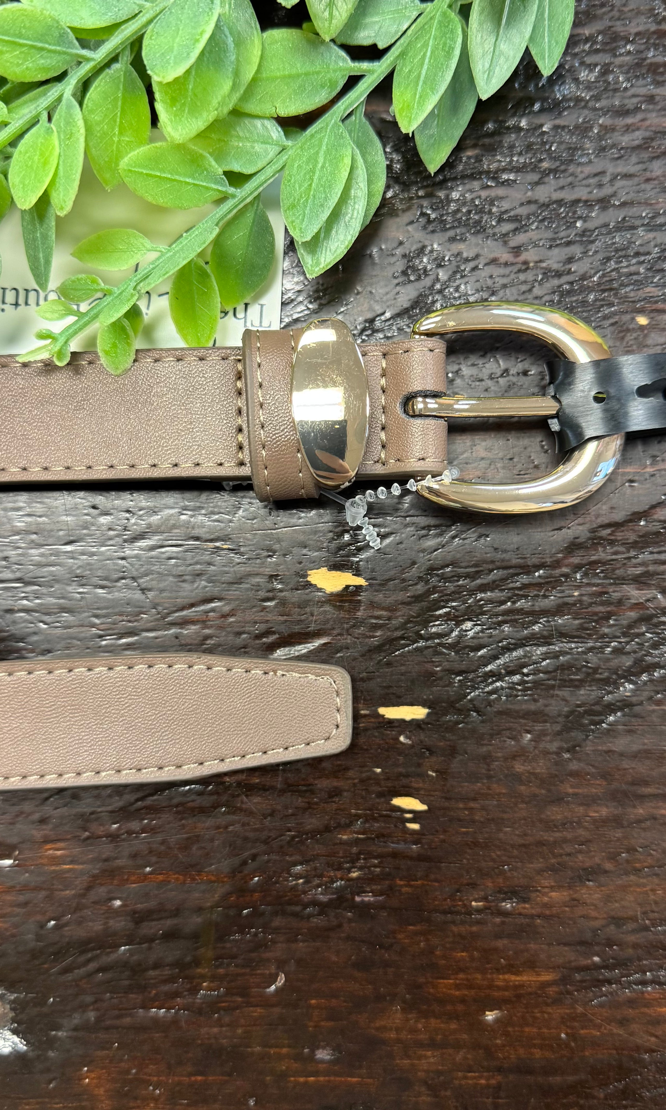 Crescent Belt-Khaki-Belts-Fame-The Silo Boutique, Women's Fashion Boutique Located in Warren and Grand Forks North Dakota