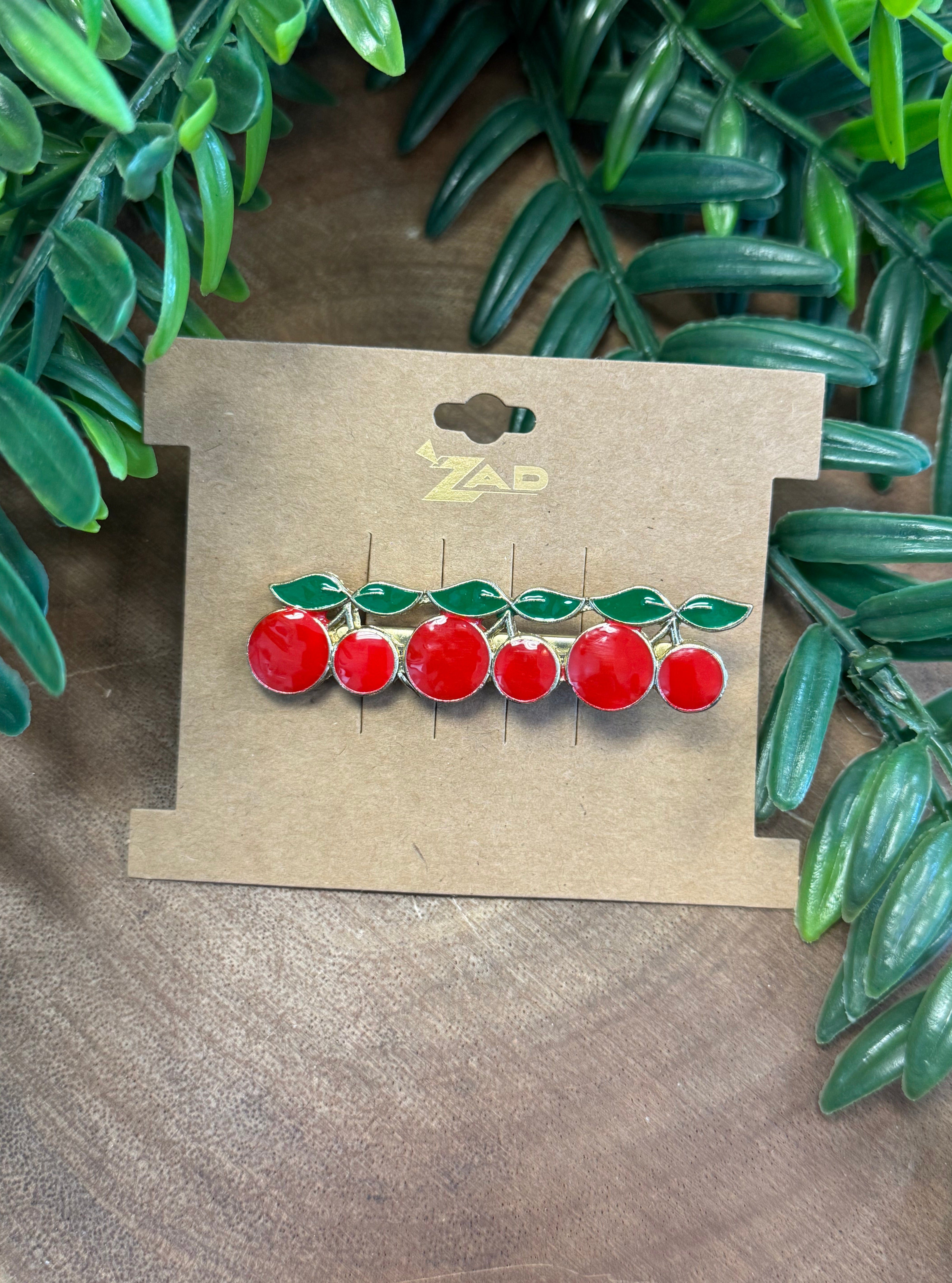 Cherry Hair Clip-Hair Accessories-zad-The Silo Boutique, Women's Fashion Boutique Located in Warren and Grand Forks North Dakota